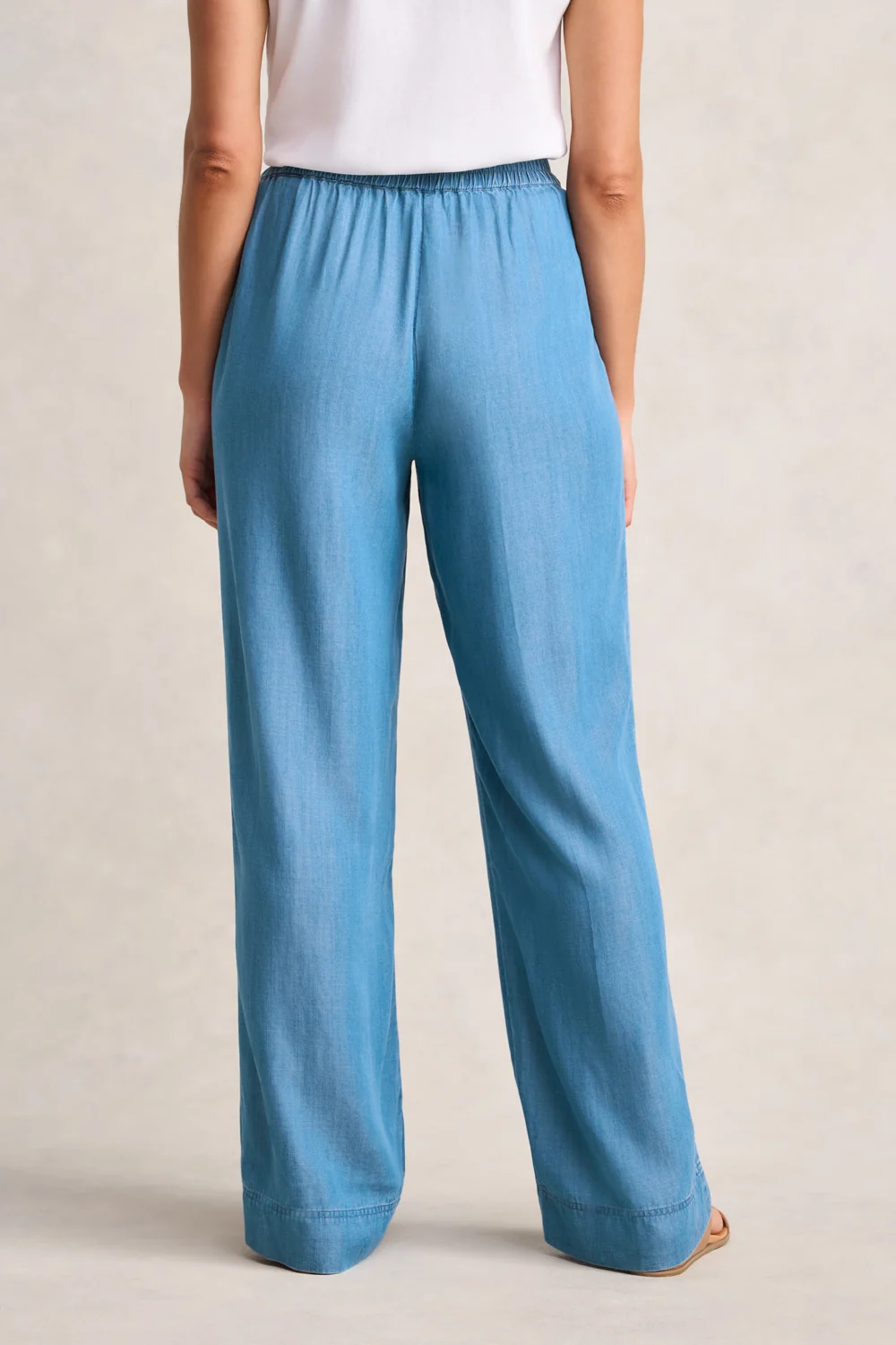 Wide Leg Full Length Pants – Denim Chambray - Image 4
