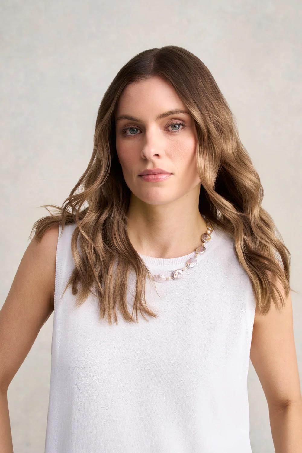 Flat Pearl Necklace – Pink - Image 2