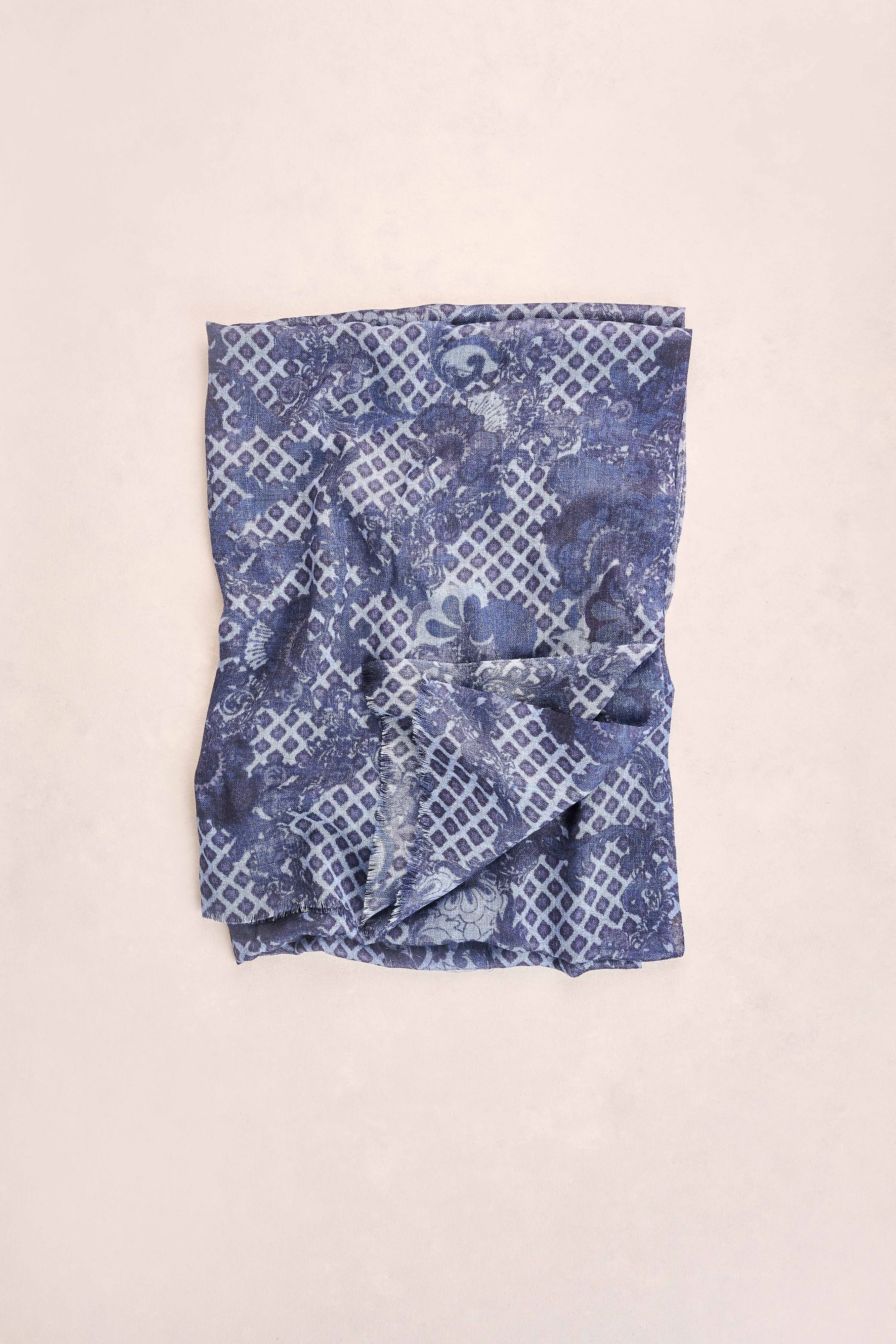 Floral Damask Scarf - Ink - Image 4