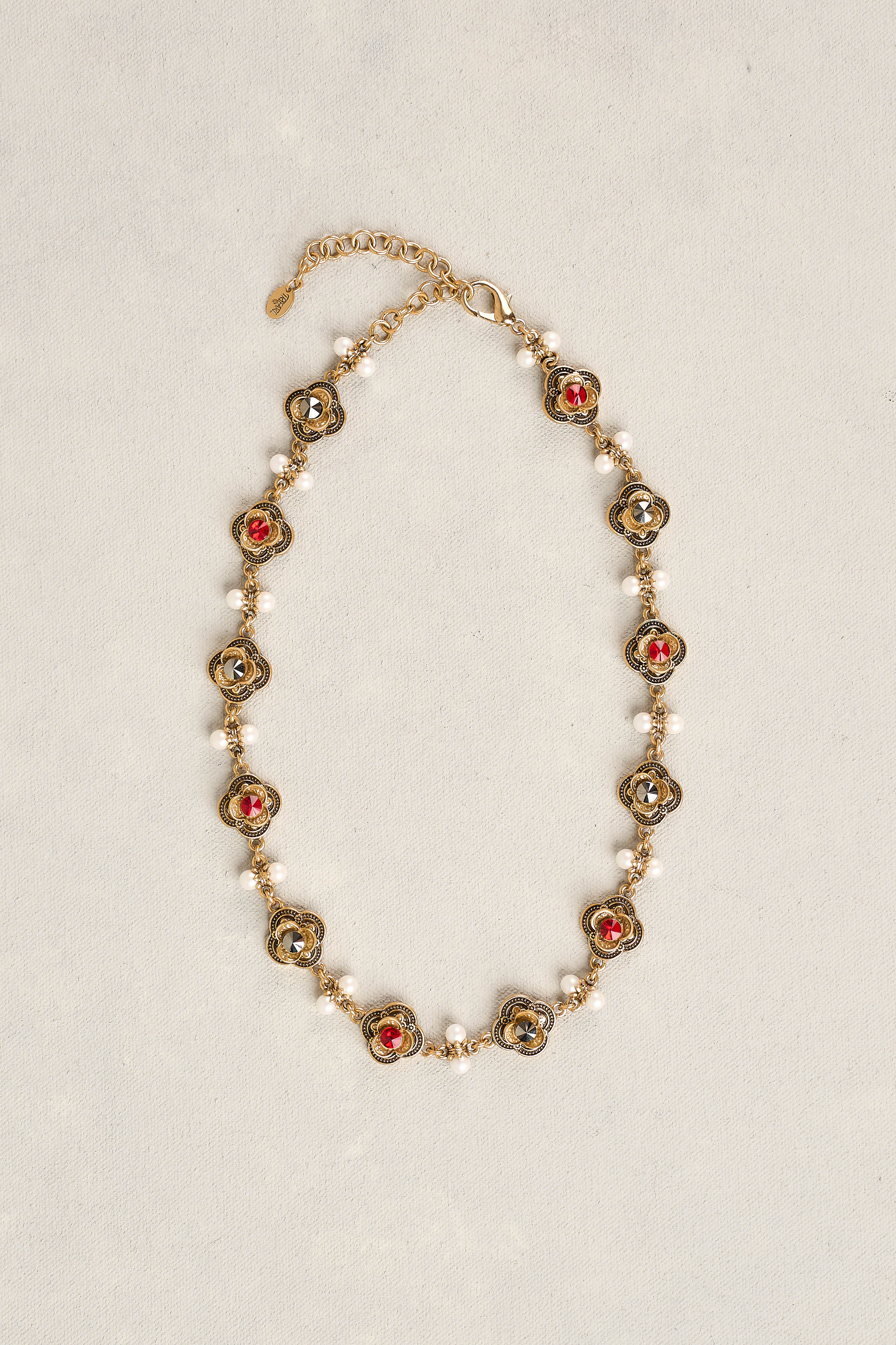 Floral Station Necklace - Gold - Image 3