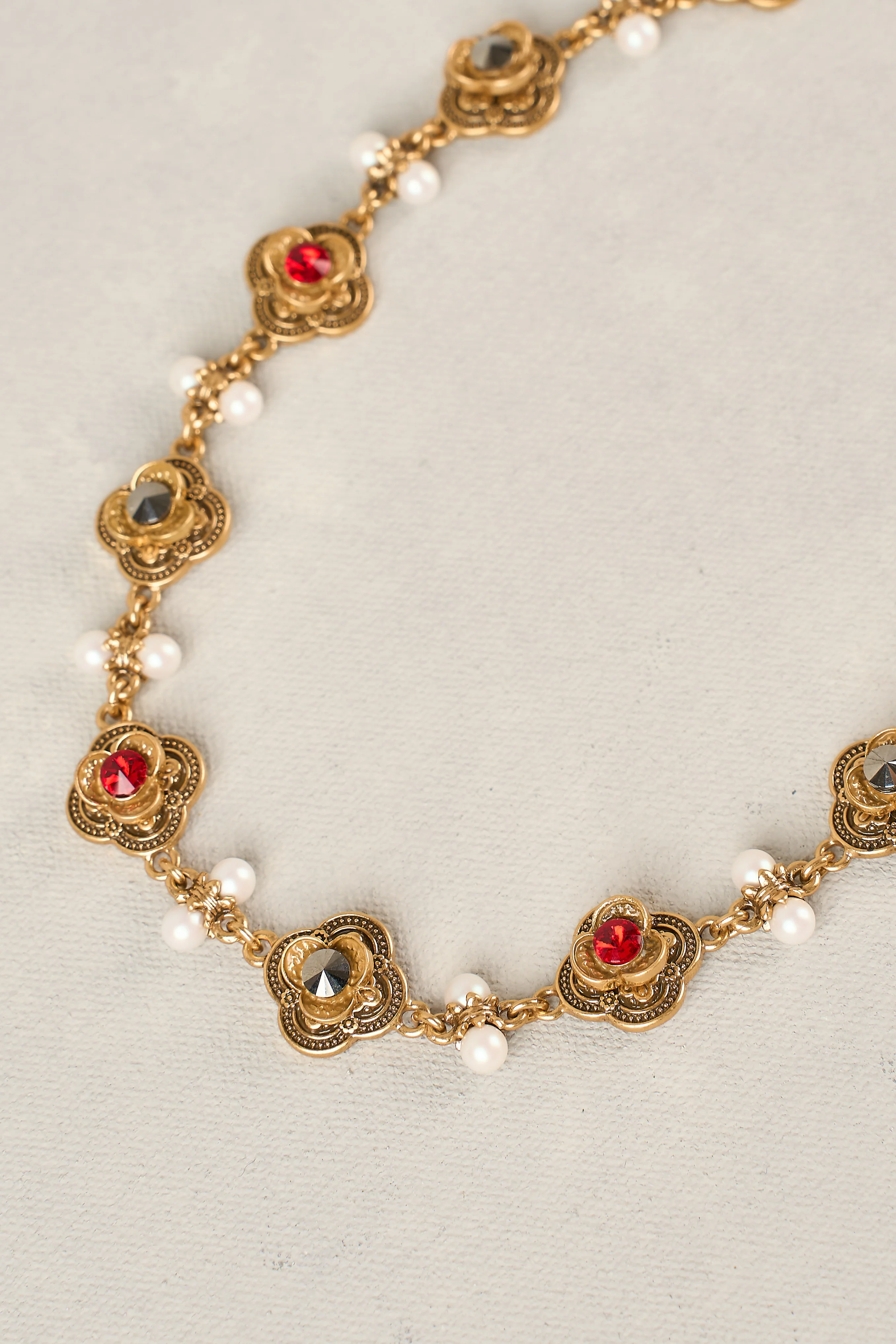 Floral Station Necklace - Gold - Image 4