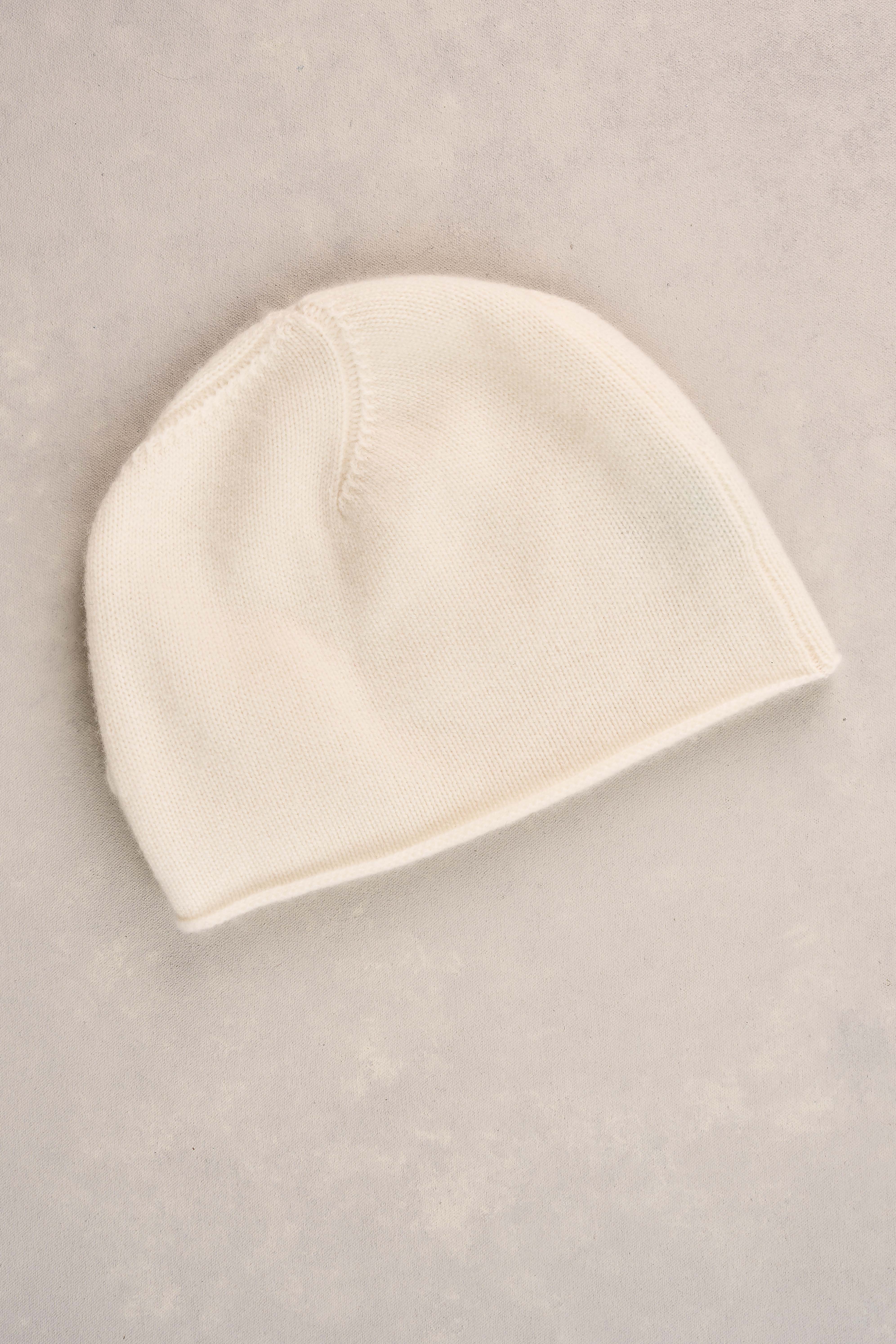 Flower Trim Beanie - Cream - Image 4