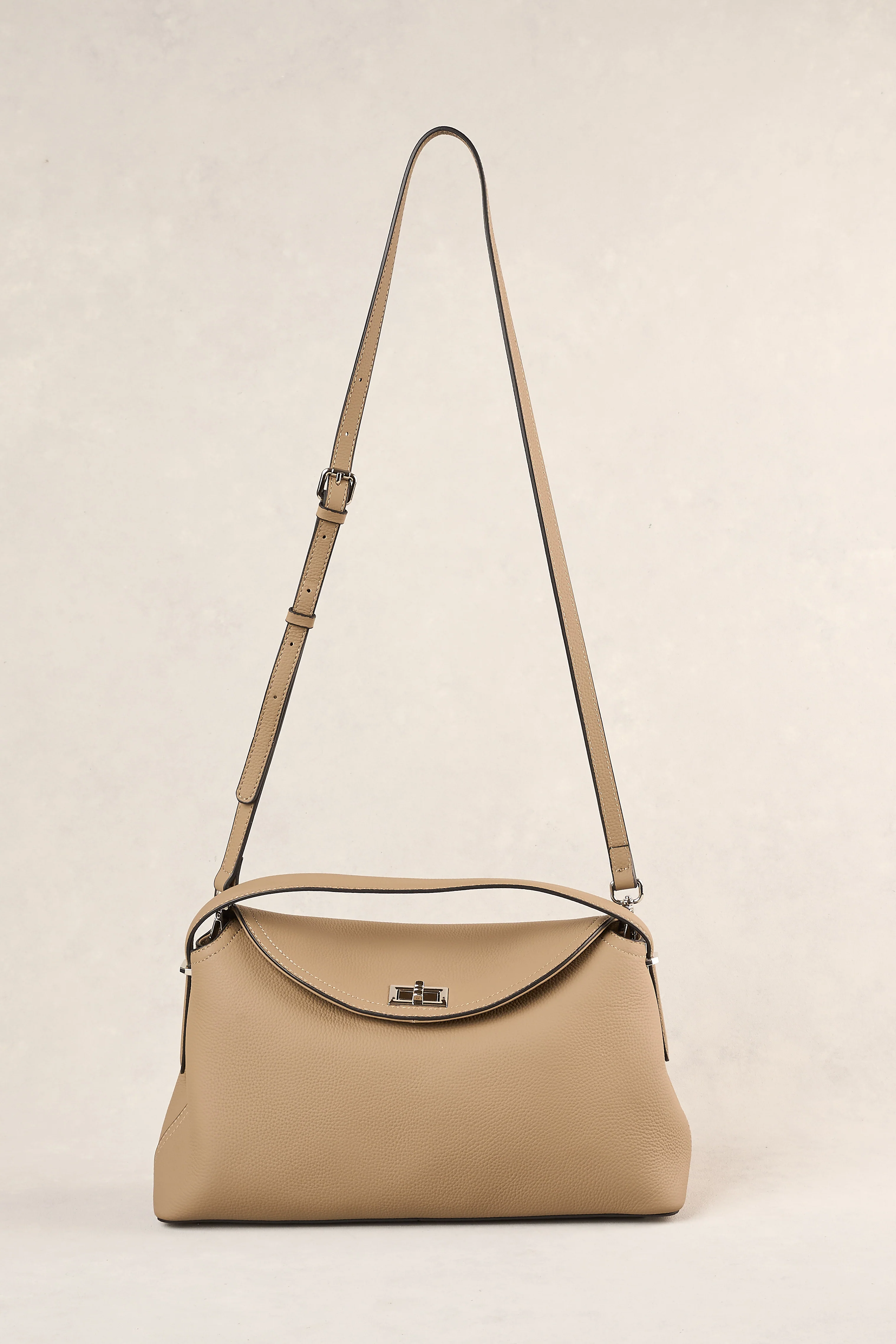 Folded Shoulder Bag - Taupe - Image 4