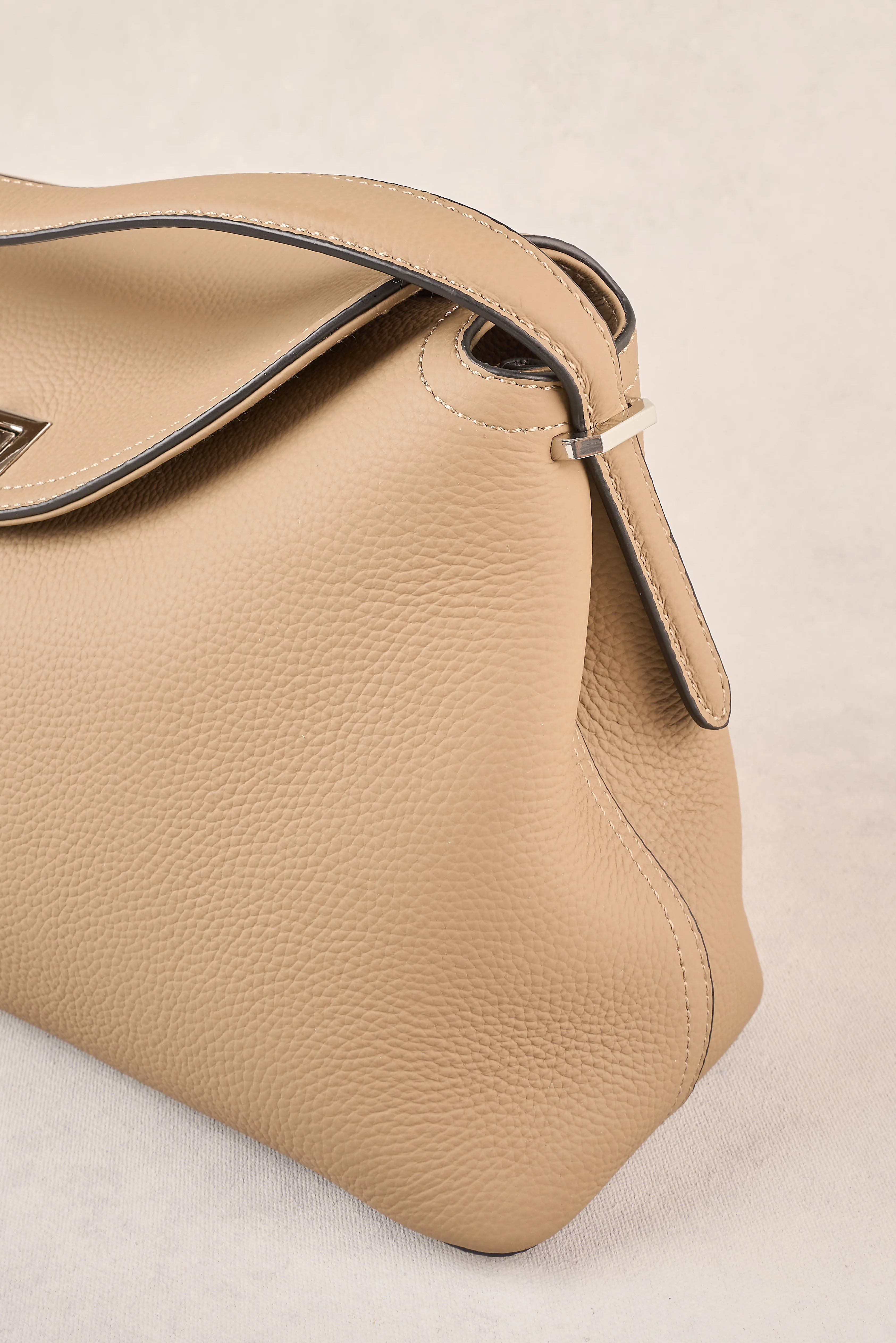 Folded Shoulder Bag - Taupe - Image 6