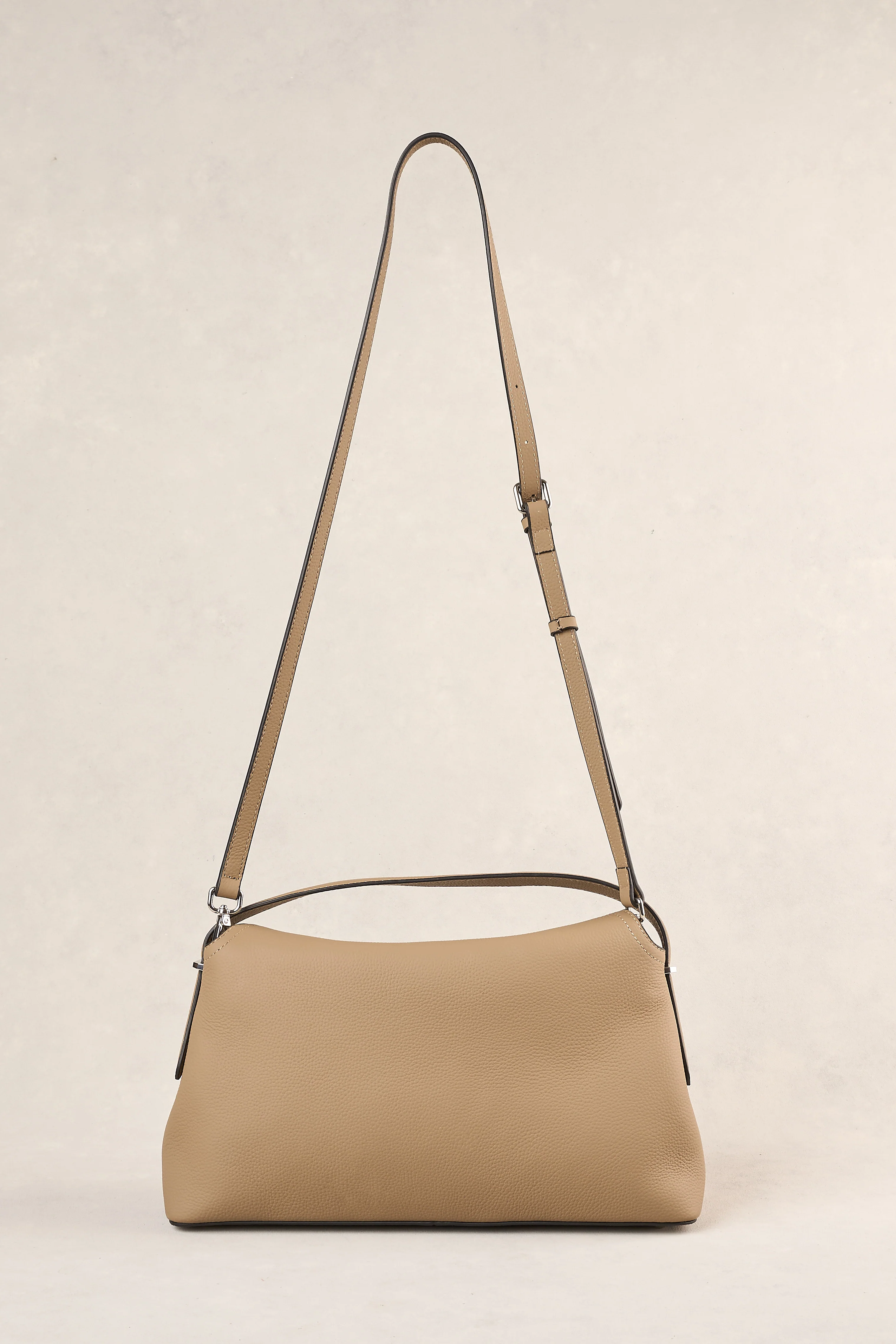 Folded Shoulder Bag - Taupe - Image 8