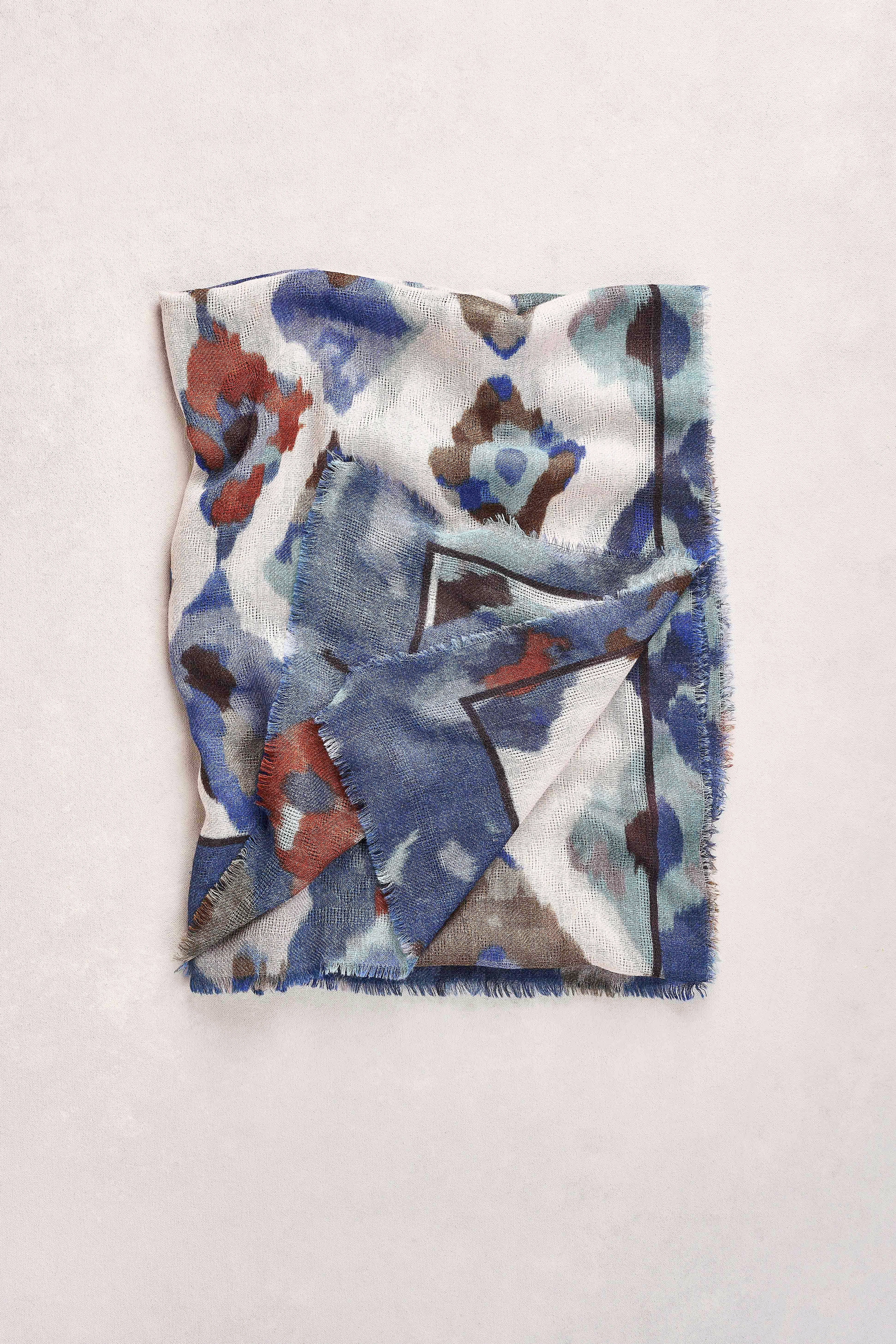 Geometric Wool Scarf - Multi - Image 5