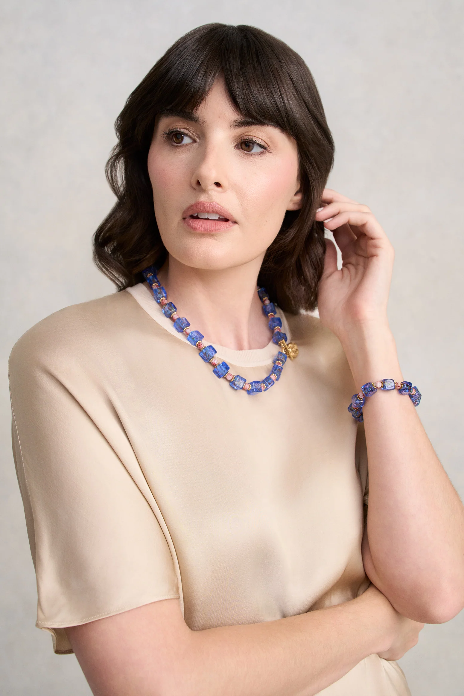 Glass Bead Stretchy - Cobalt - Image 2