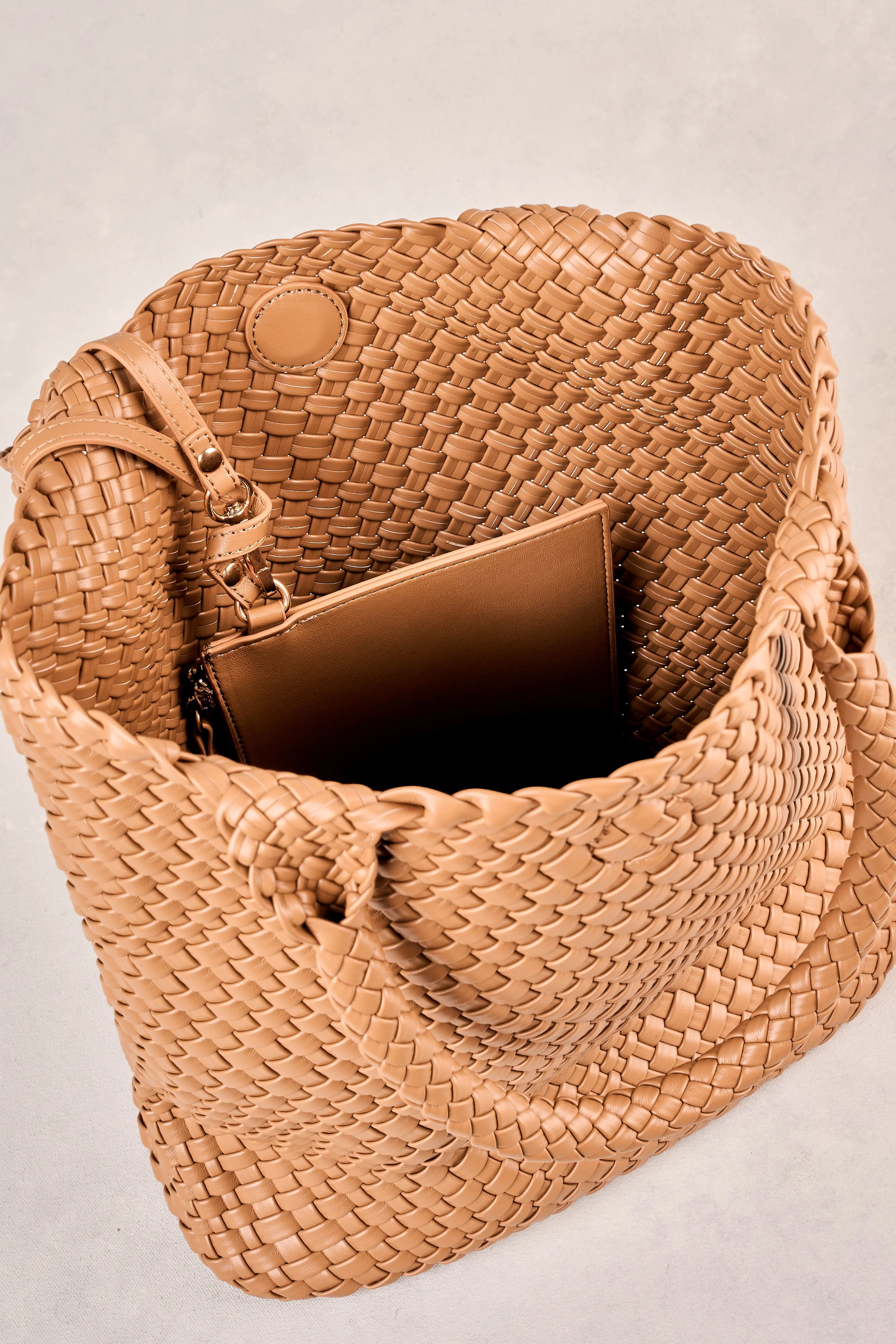 Kira Woven Tote Bag - Tan - Image 7