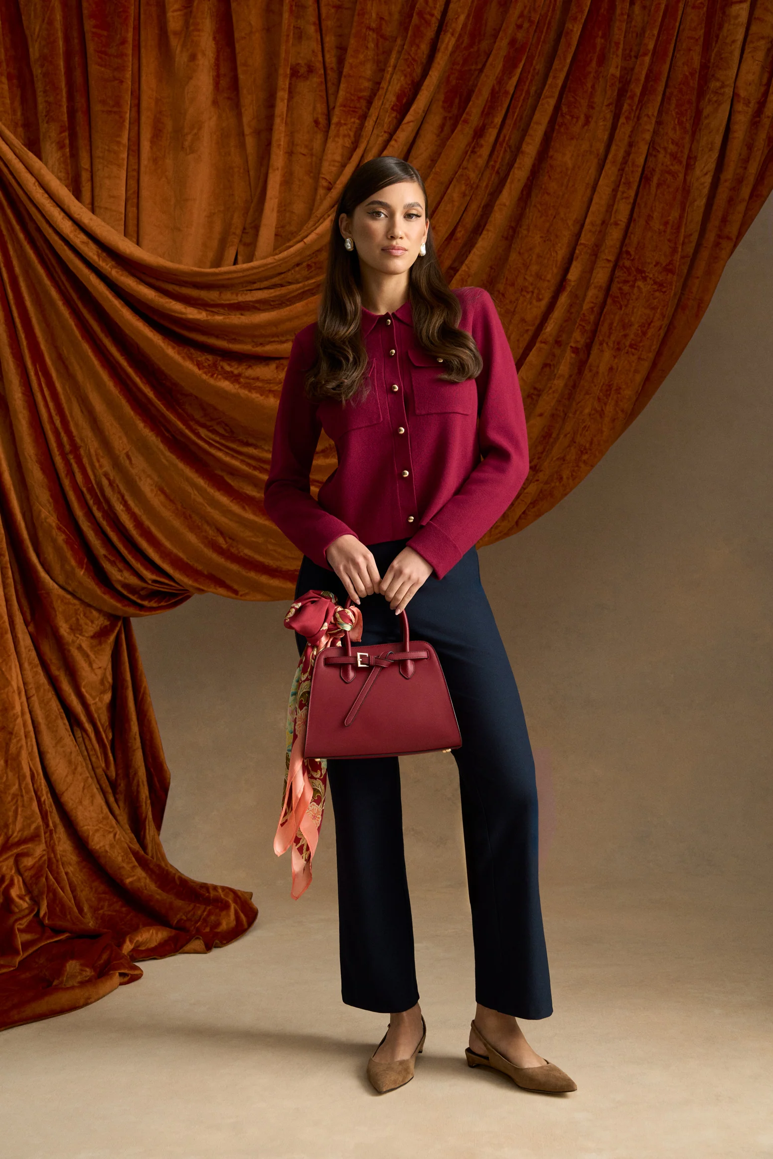 Milano Knit Jacket - Merlot - Image 2