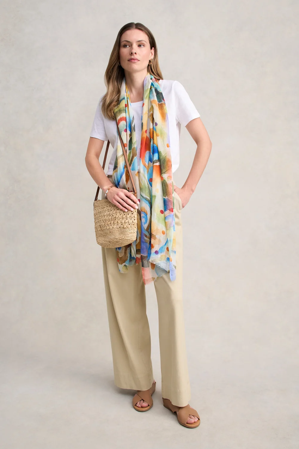 Linen Blend Pant - Taupe - Image 2