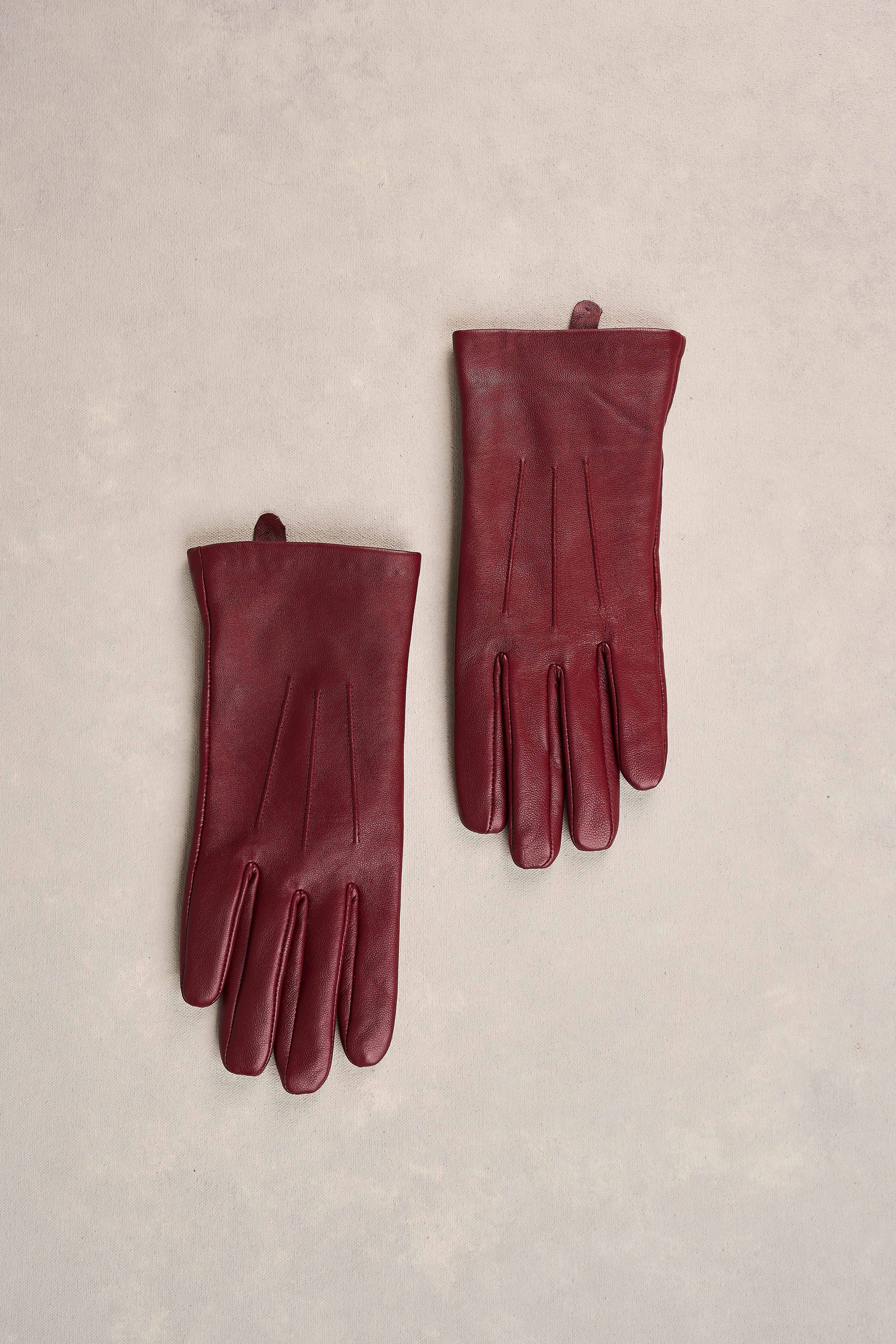 Leather Gloves - Wine - Image 3