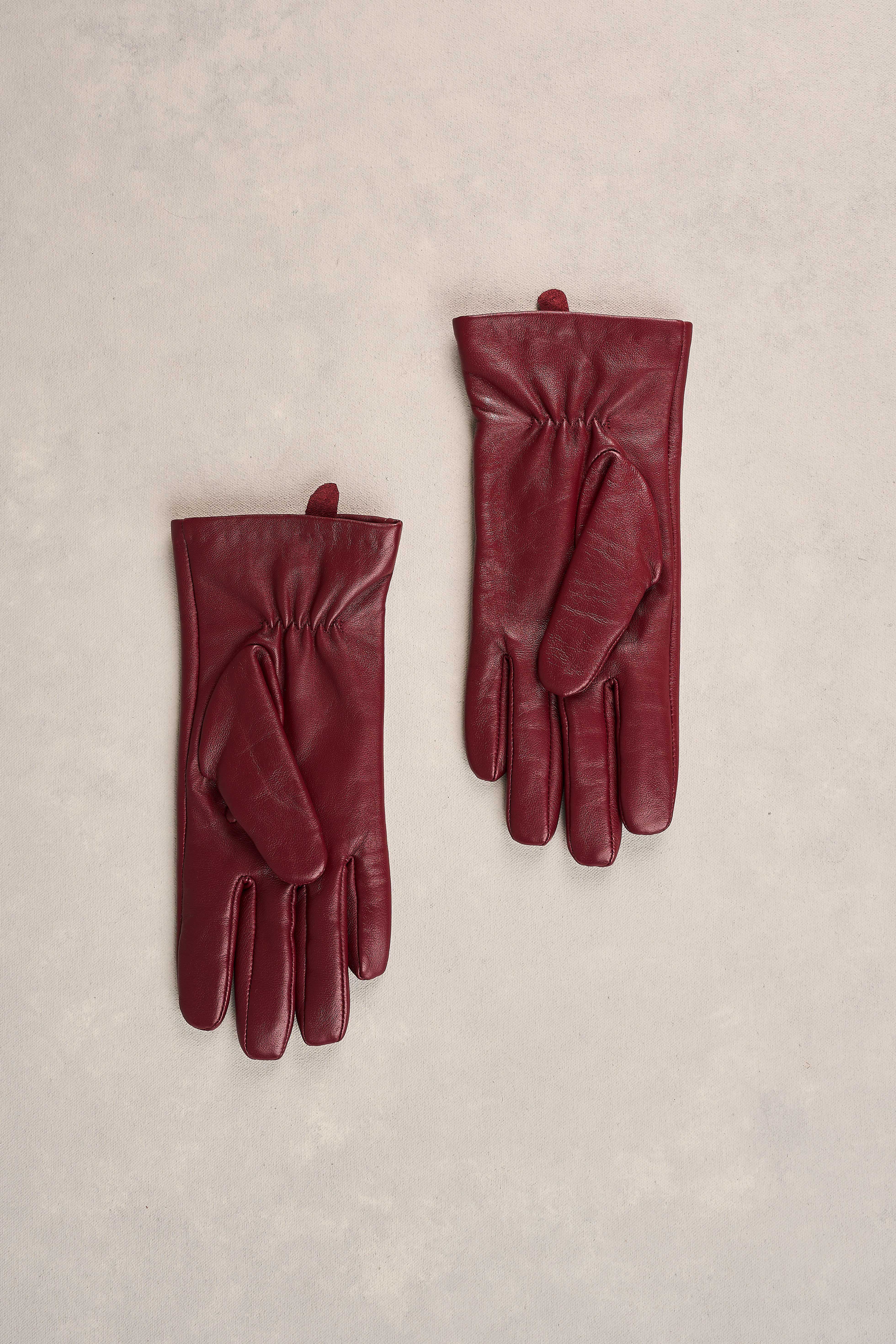 Leather Gloves - Wine - Image 4