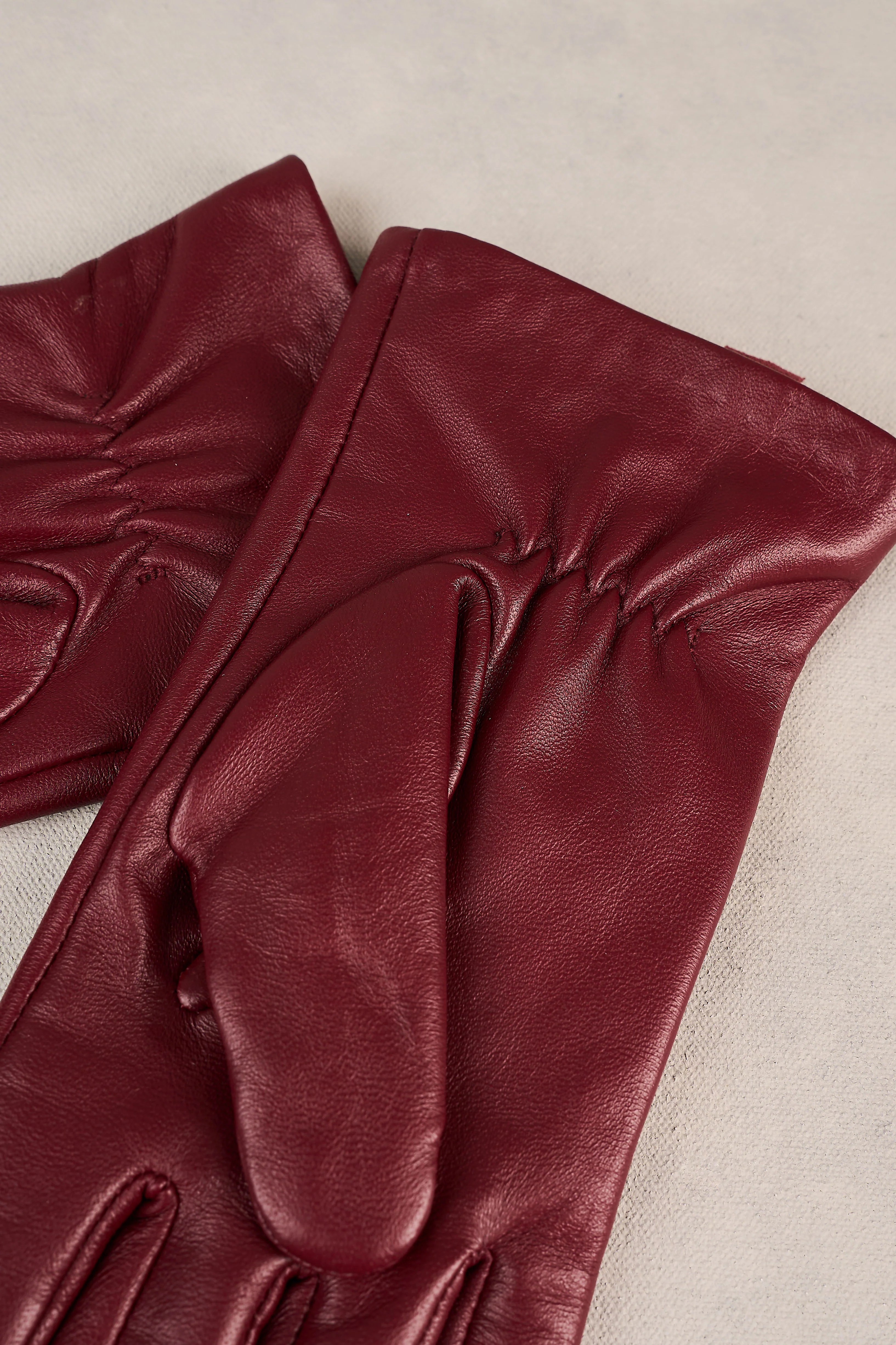 Leather Gloves - Wine - Image 5