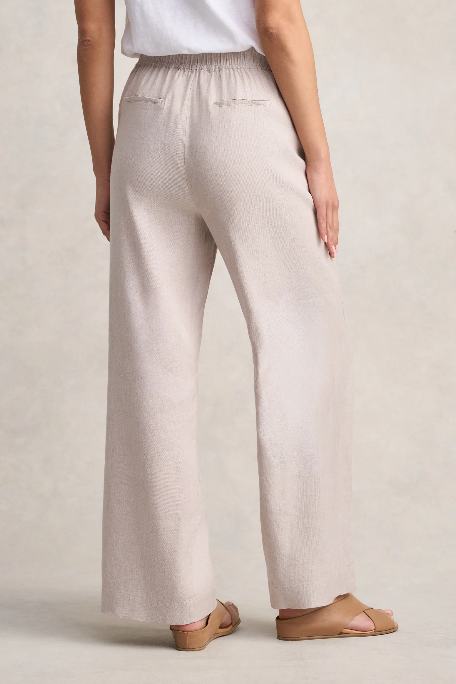 Wide Leg Full Length Pant - Bone - Image 4