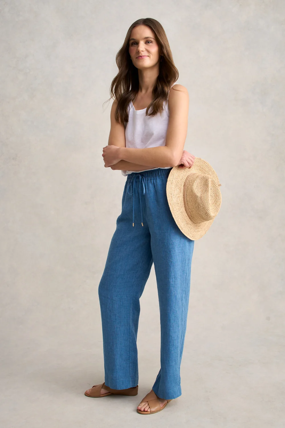 Wide Leg Full Length Pant – Denim Chambray - Image 3