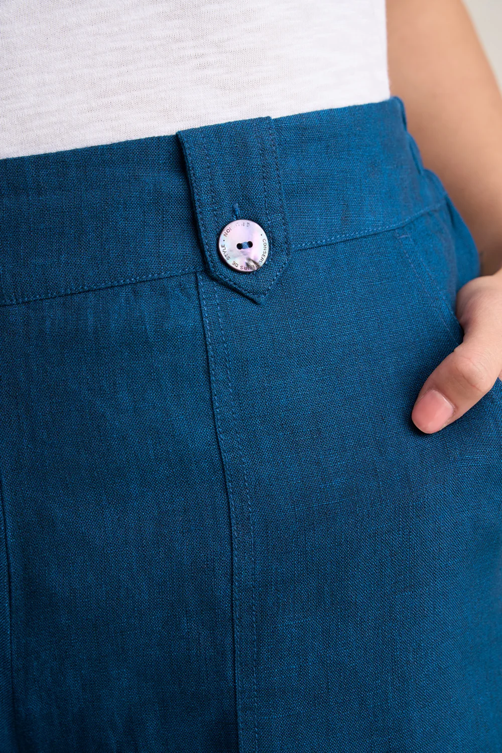 Linen Culotte - Navy Delave - Image 3