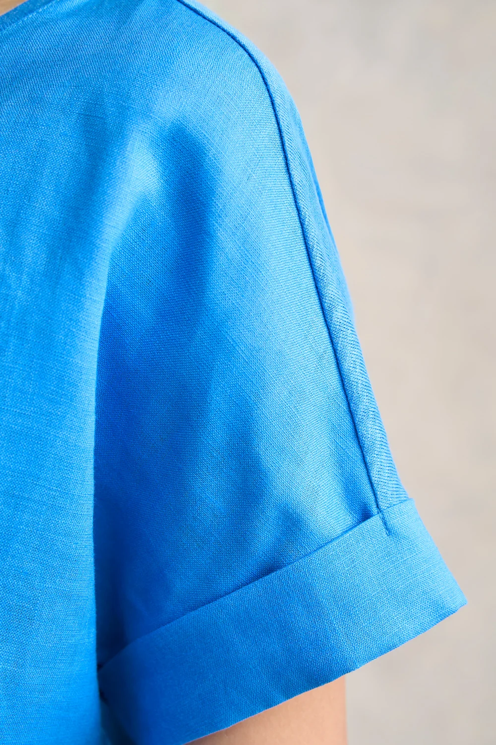 Linen Mix Top - Regata - Image 3