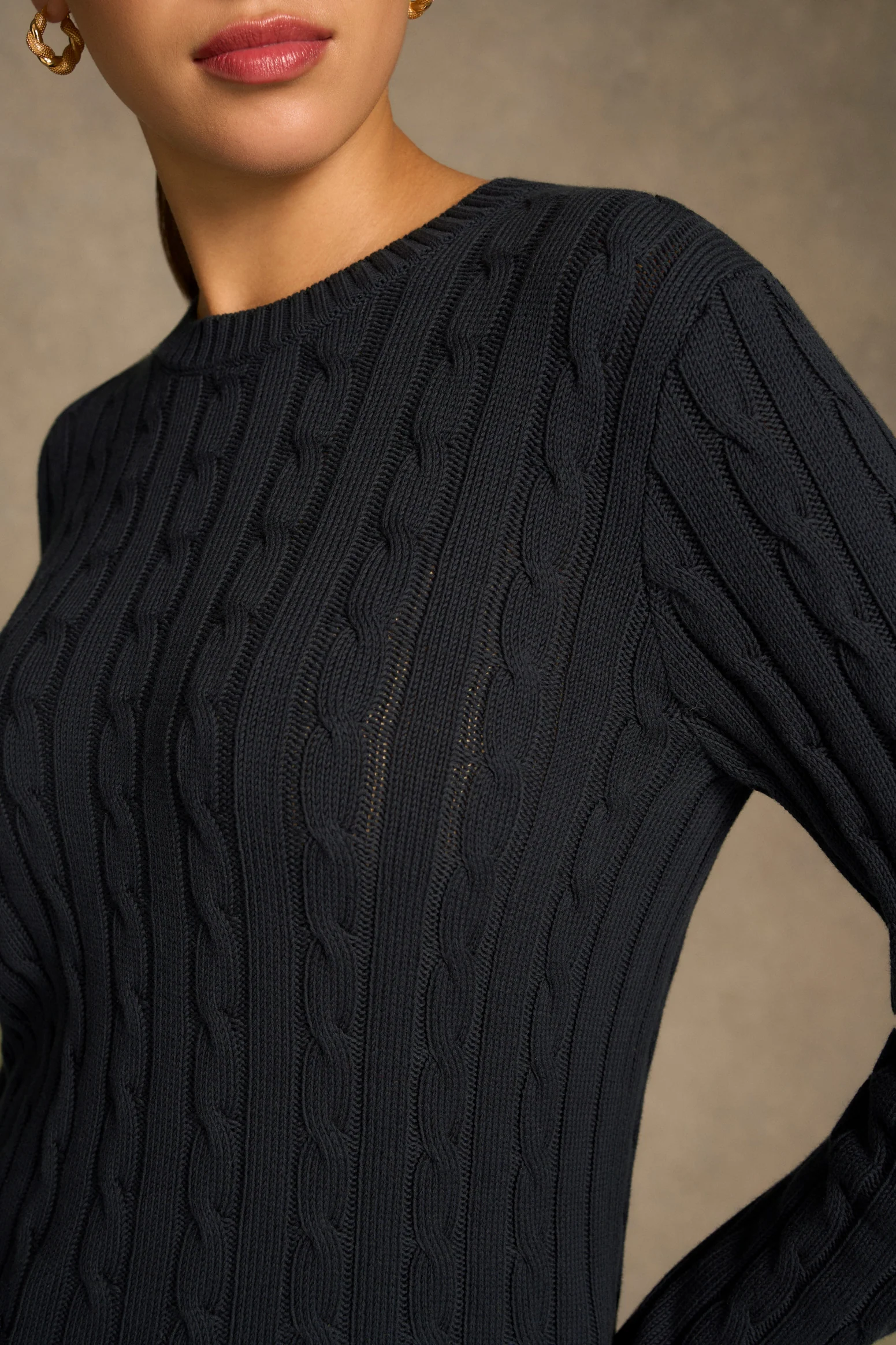 Long Sleeve Cable Knit - Ink - Image 4