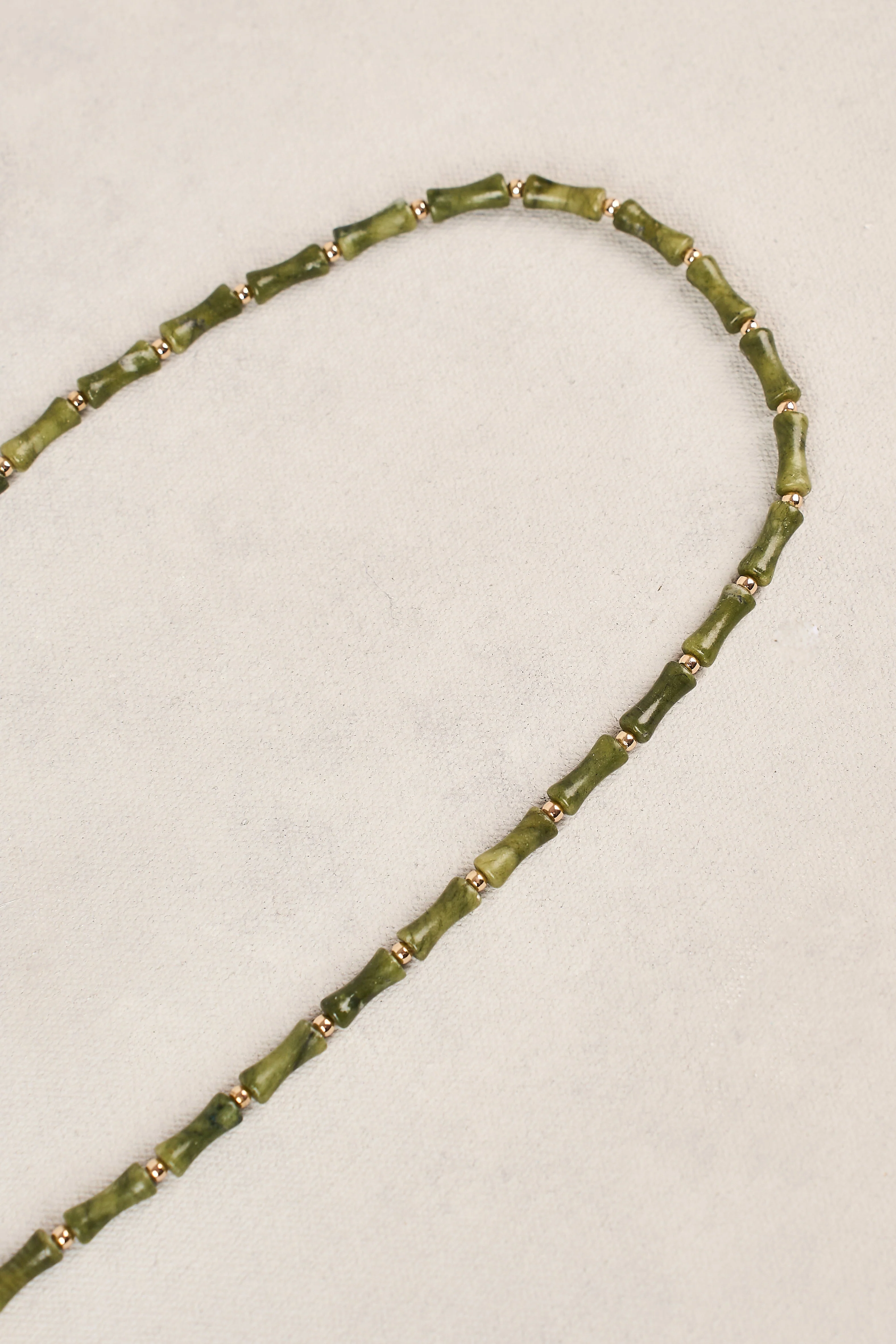 Long Beaded Pearl Necklace - Green - Image 3