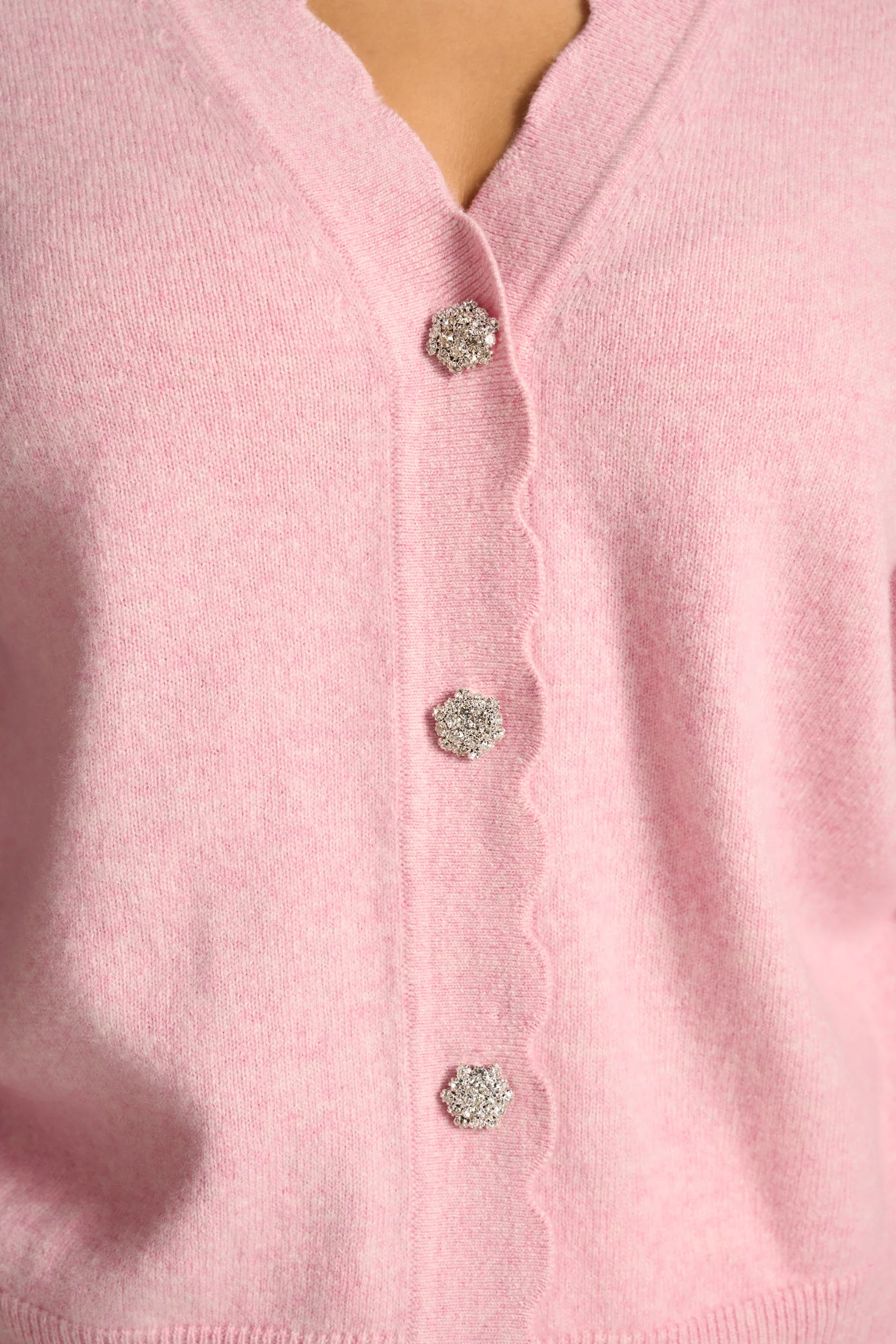 Diamonti Button Cardigan - Chateau Pink - Image 6