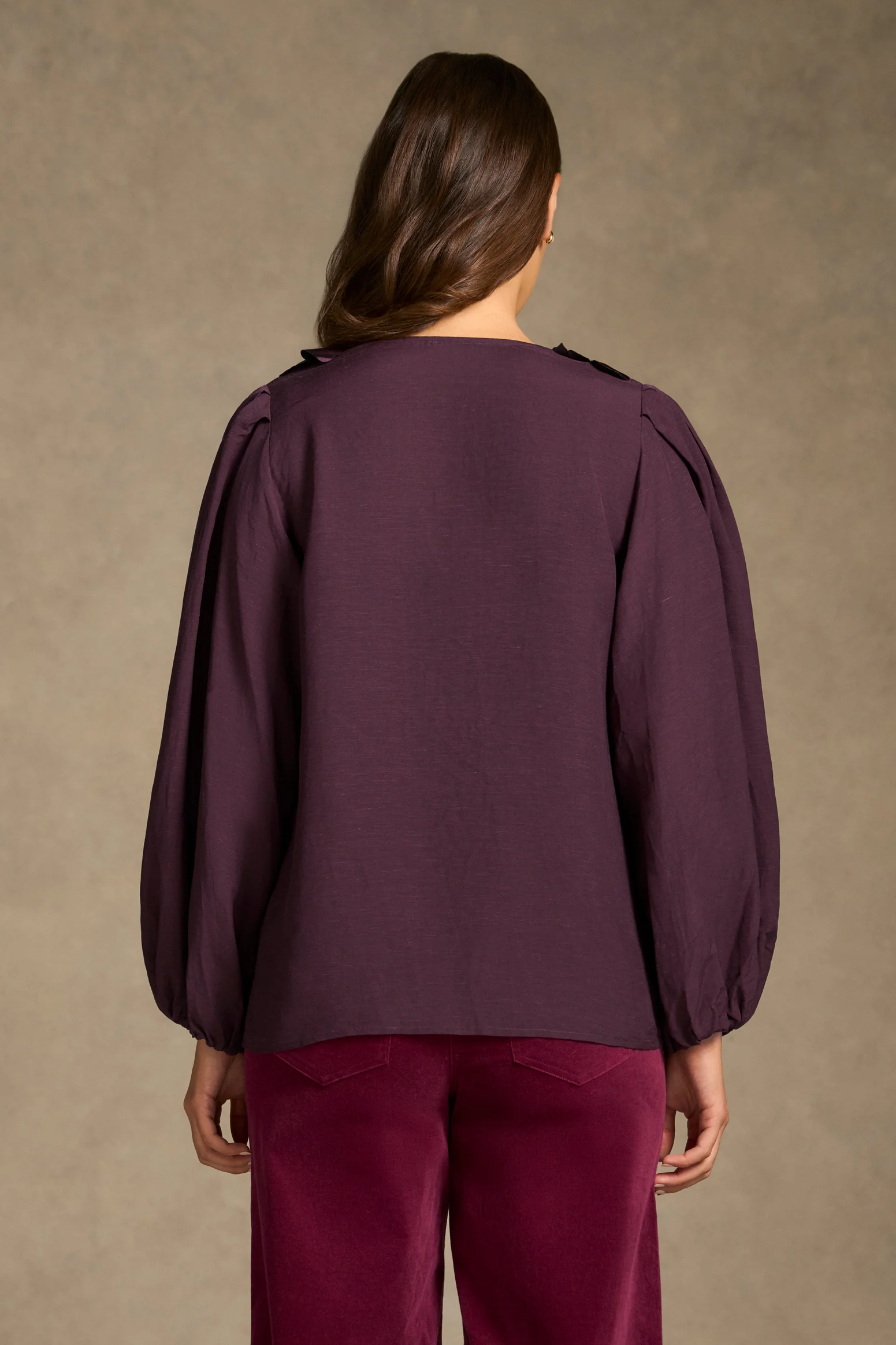Floral Appliqué Blouse - Cherry - Image 7
