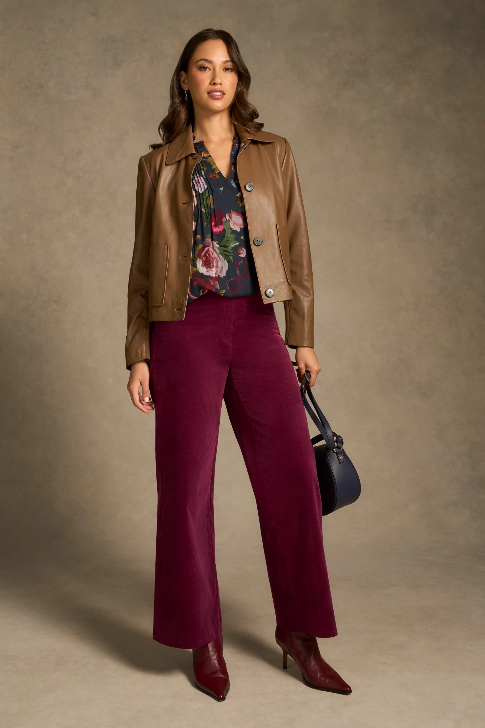 Frill Detail Printed Blouse - Ink Botanic Print - Image 6