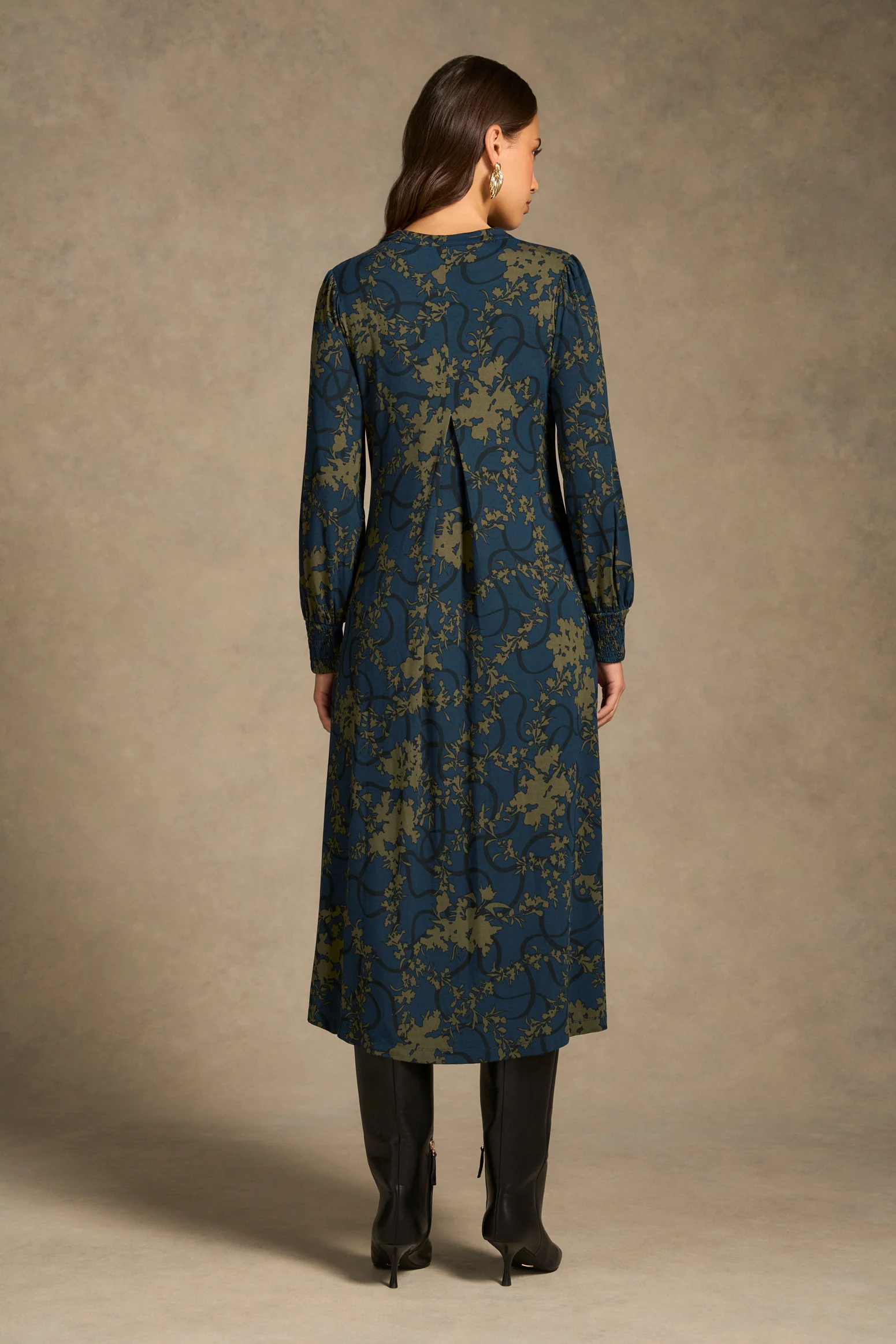 Jersey Swing Dress - Tonal Botanic Print - Image 6