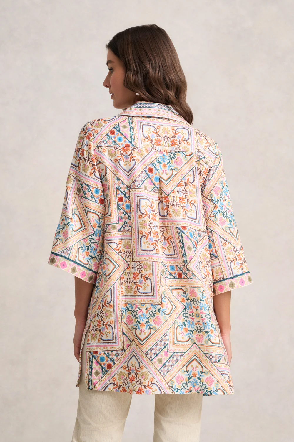 Collared Kaftan - Tile Print - Image 5