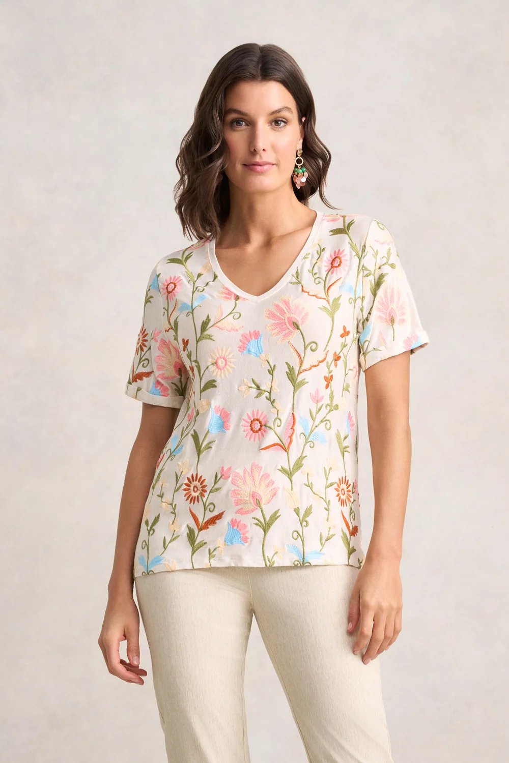 Embroidered Tee - Tile Embroidery