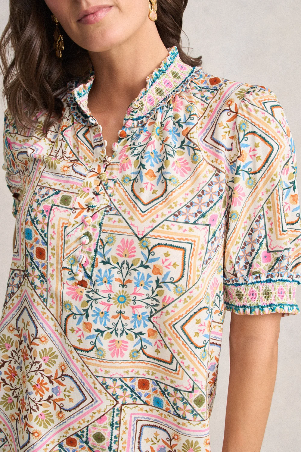Rayon Blouse - Tile Print - Image 4