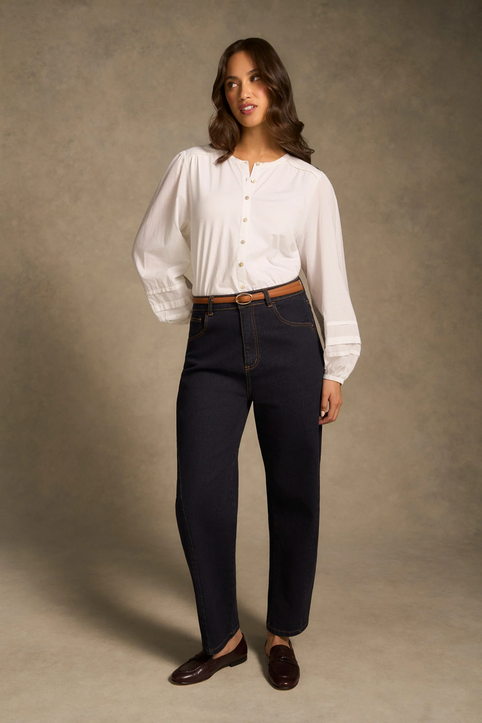 Barrel Leg Jean - Dark Denim - Image 3