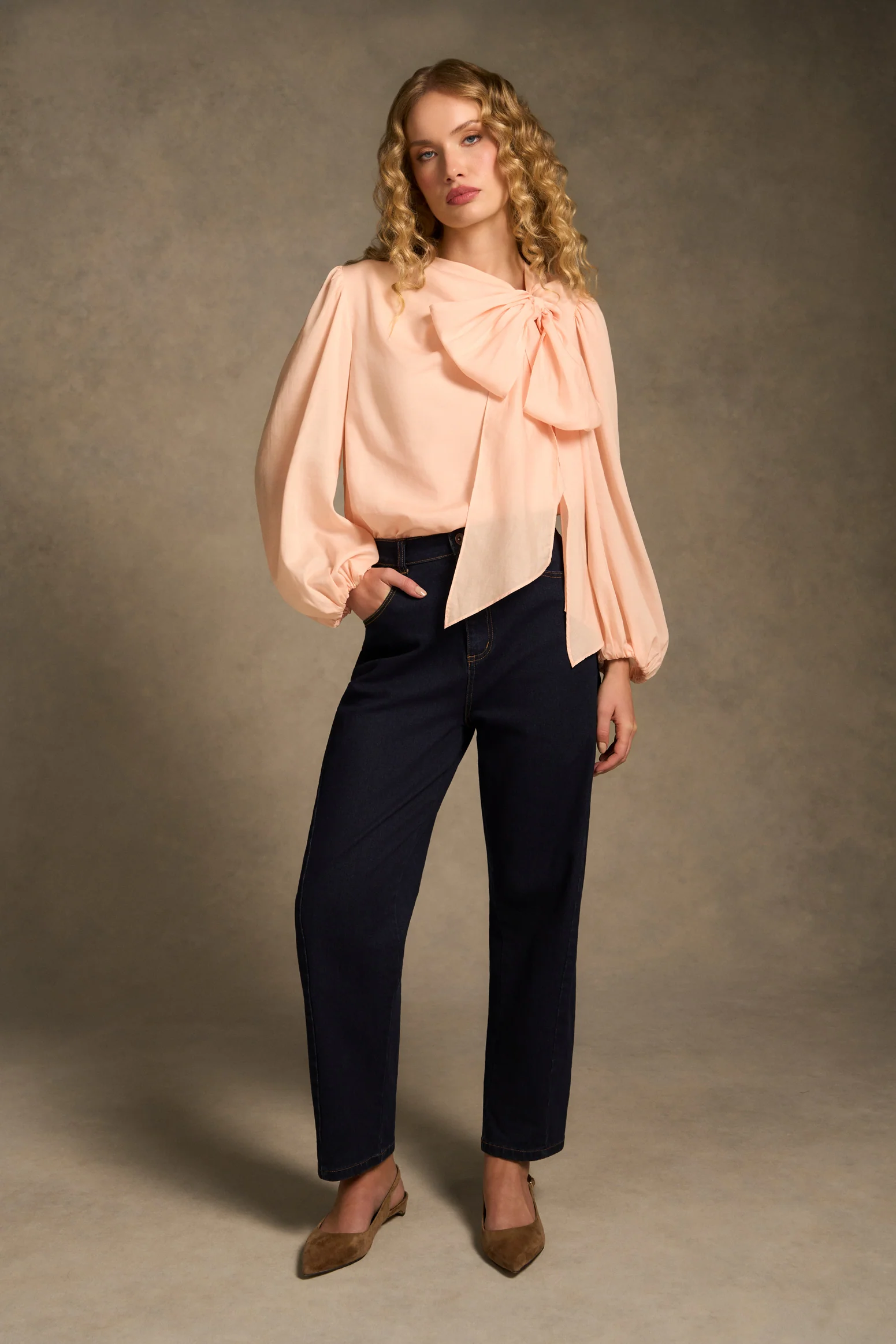 Bow Detail Blouse - Blush - Image 4