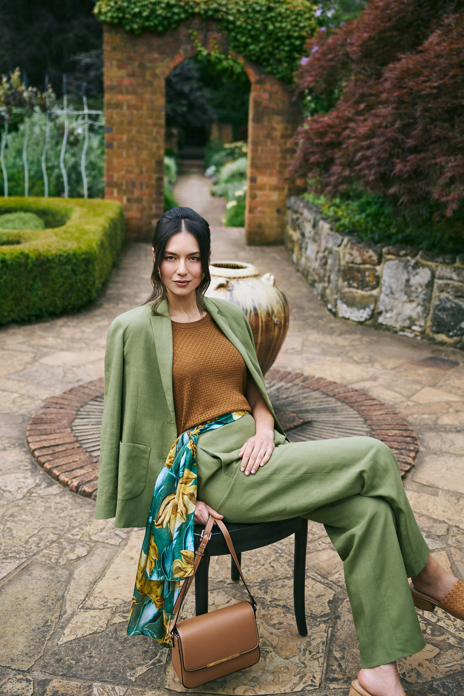High Waisted Pant - Sage Green - Image 2