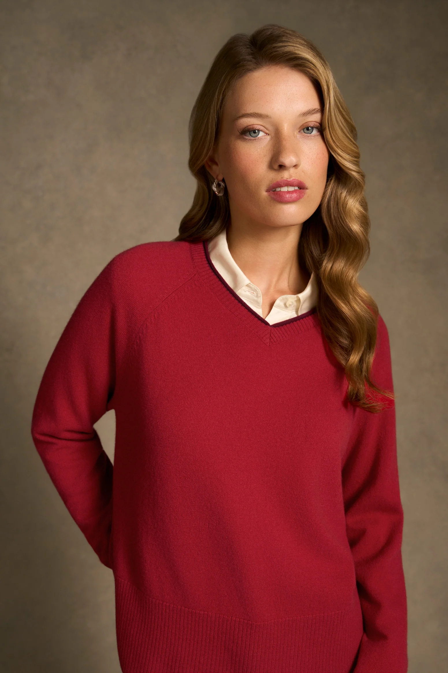 Merino Wool Jumper - Crimson - Image 4