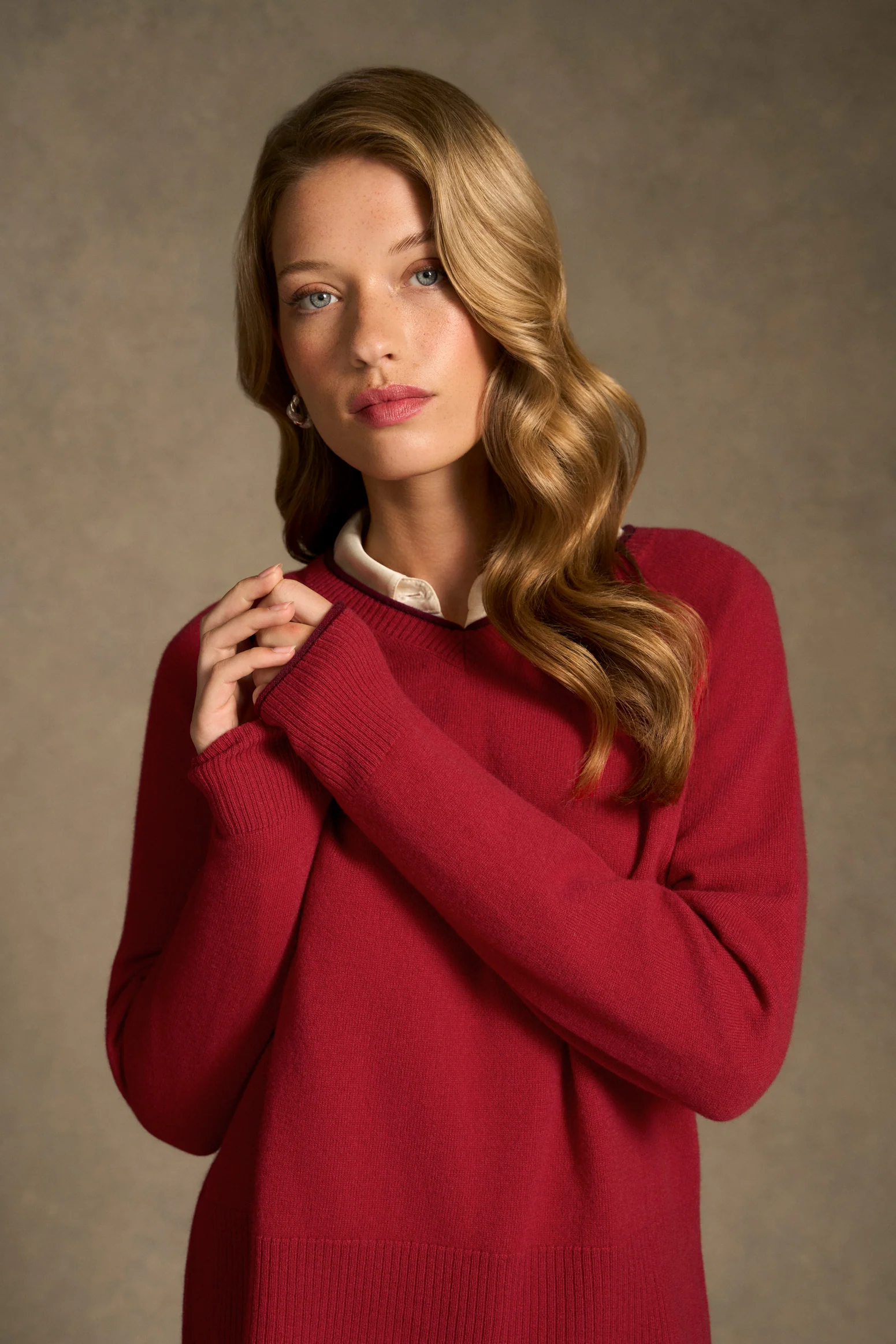 Merino Wool Jumper - Crimson - Image 5