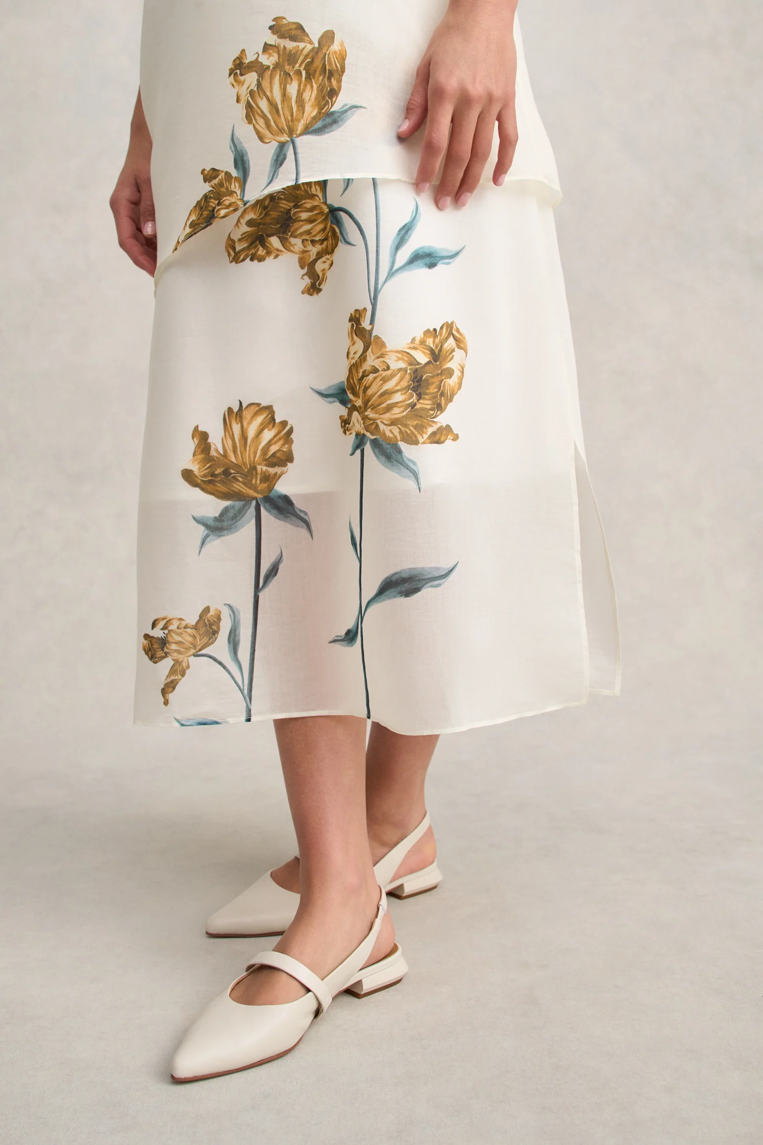 Sheer Layer Dress - Lone Stem Print - Image 4