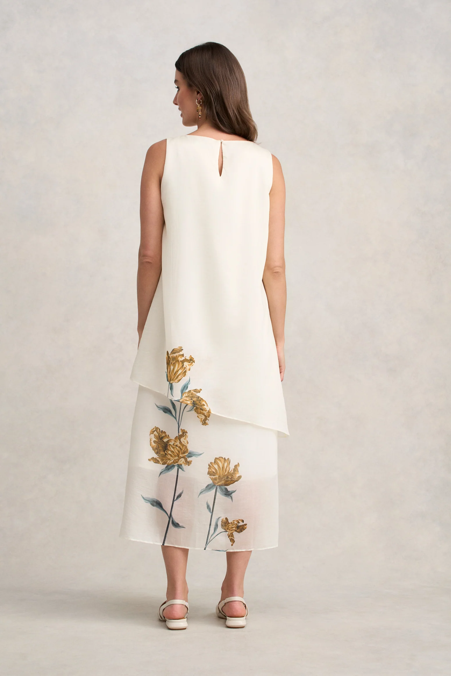 Sheer Layer Dress - Lone Stem Print - Image 5
