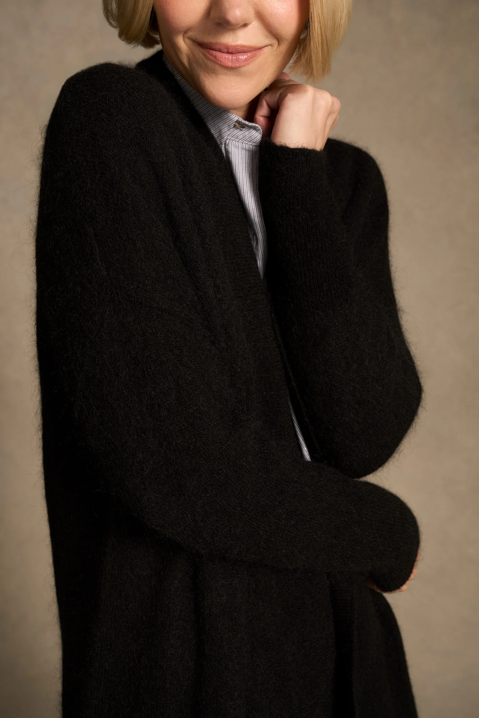 Mohair Blend Cardigan – Black - Image 3