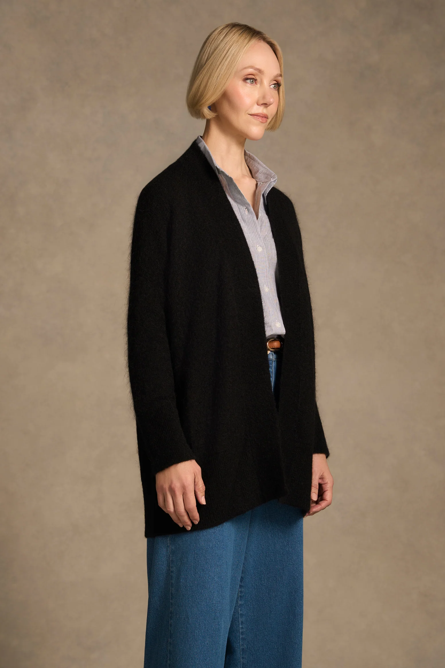 Mohair Blend Cardigan – Black - Image 4