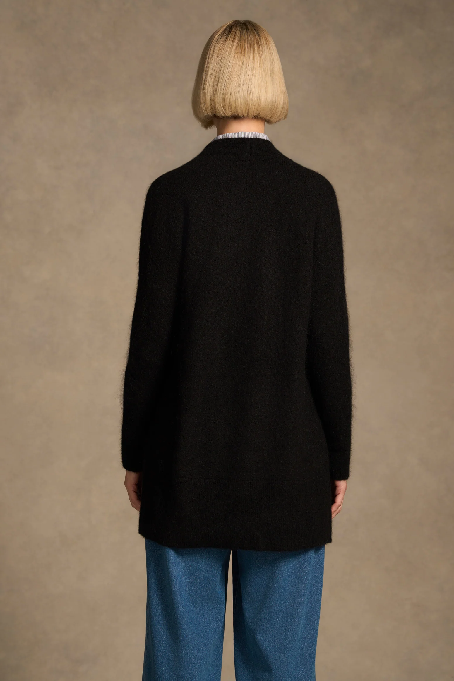 Mohair Blend Cardigan – Black - Image 5