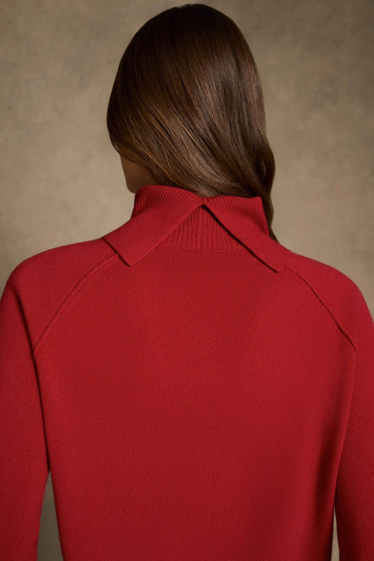 Side Split Merino Wool Jumper - Scarlet - Image 4