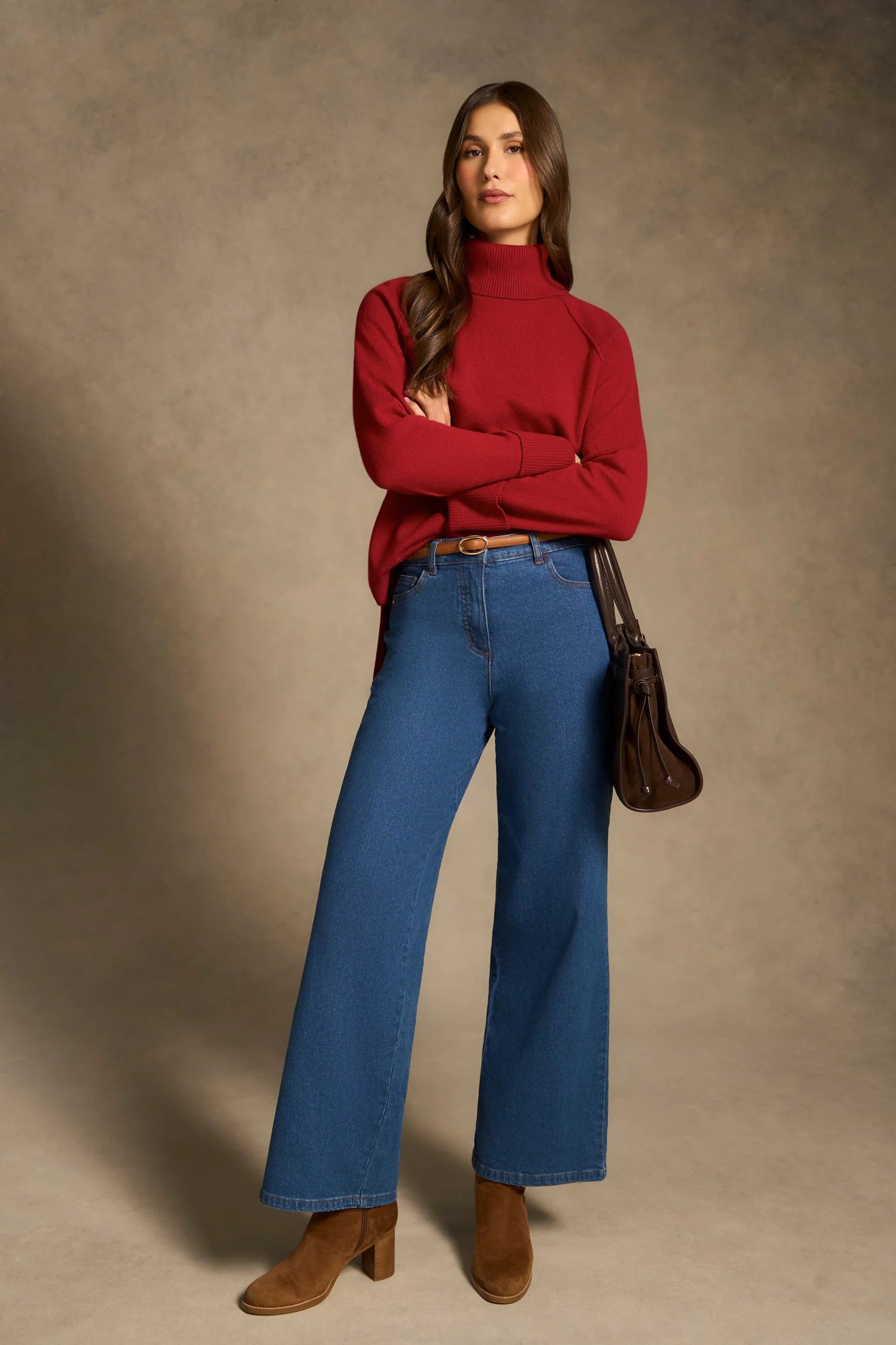 Side Split Merino Wool Jumper - Scarlet - Image 5