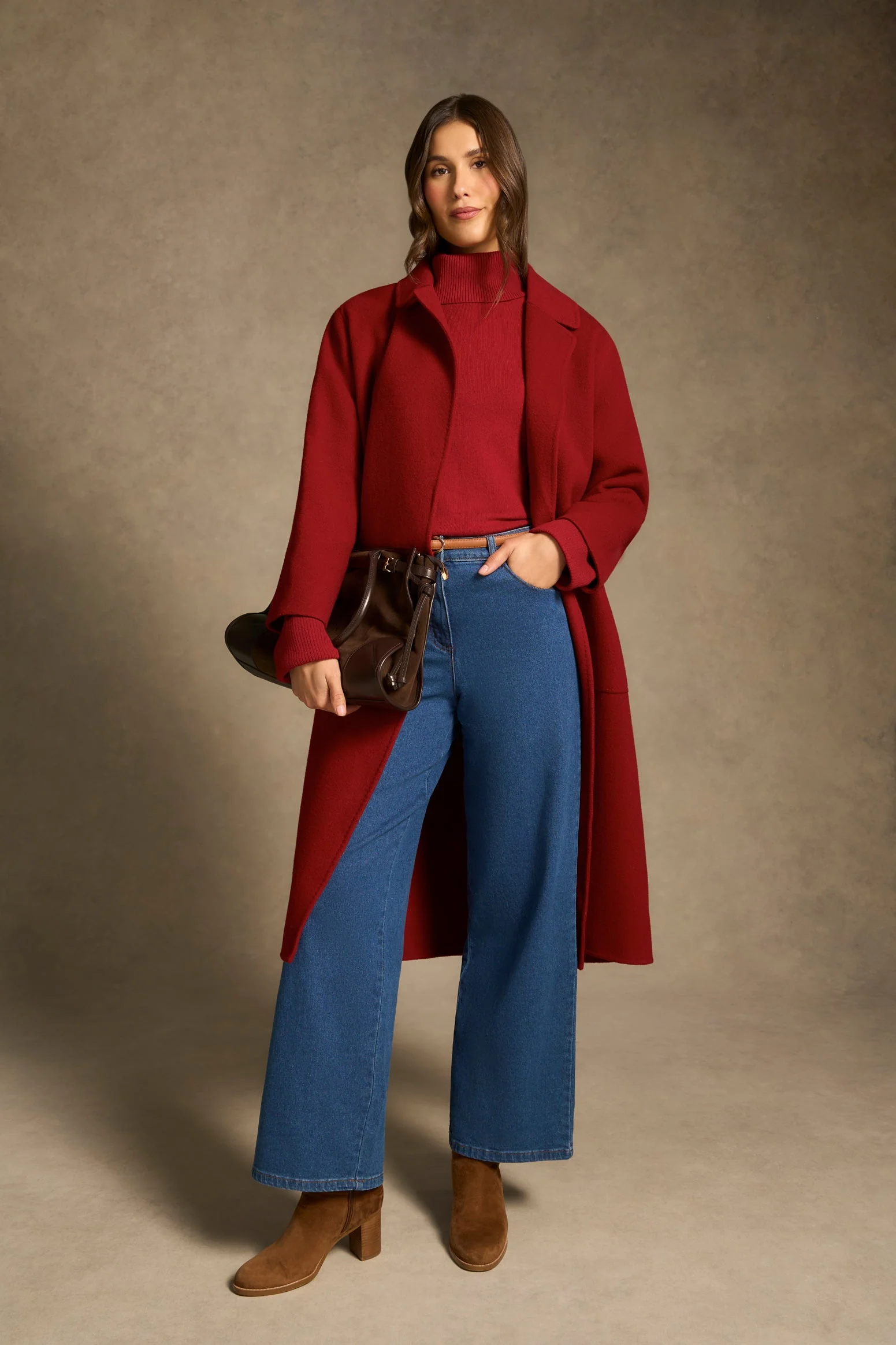 Side Split Merino Wool Jumper - Scarlet - Image 6