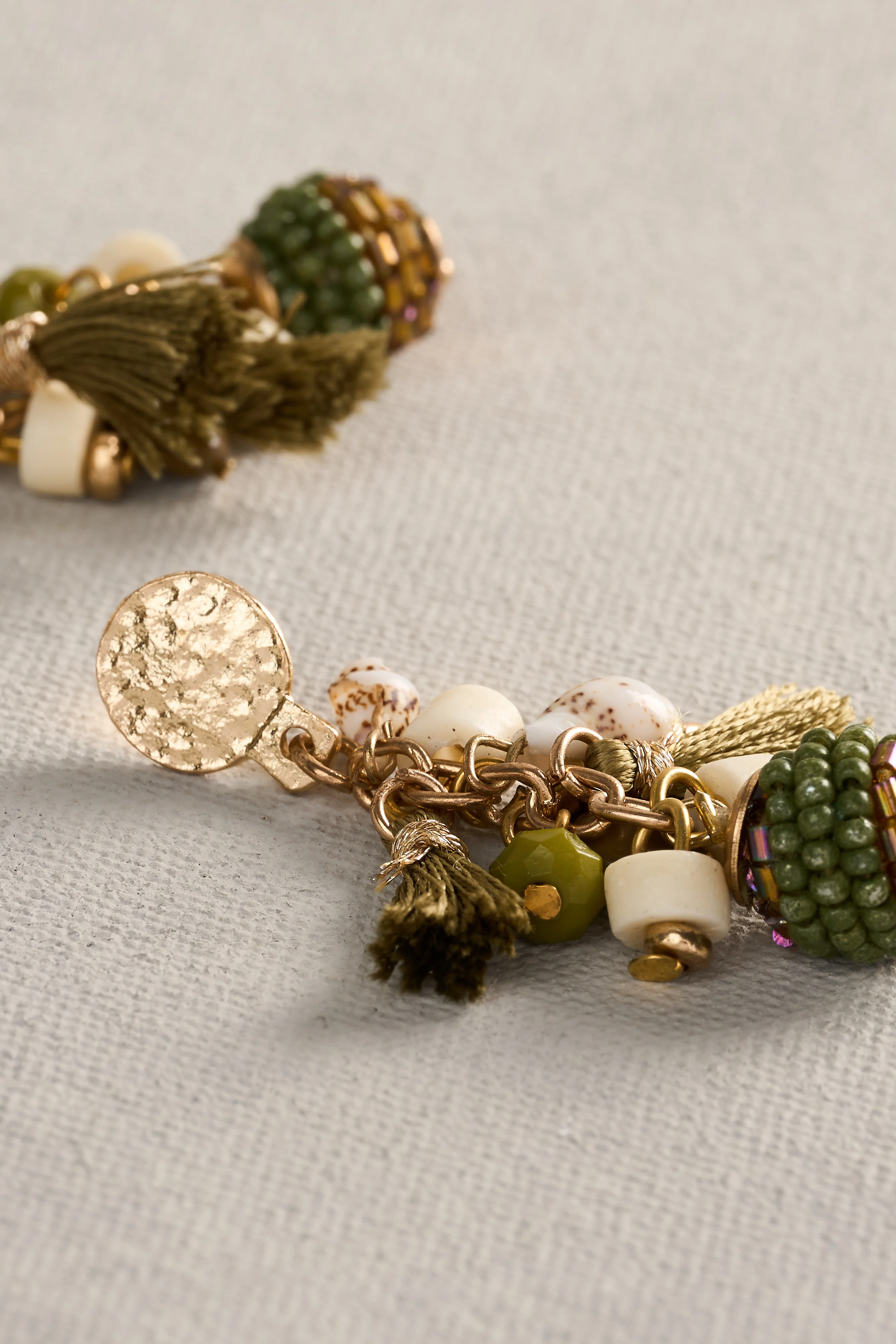 Mixed Bead Earring - Green - Image 4