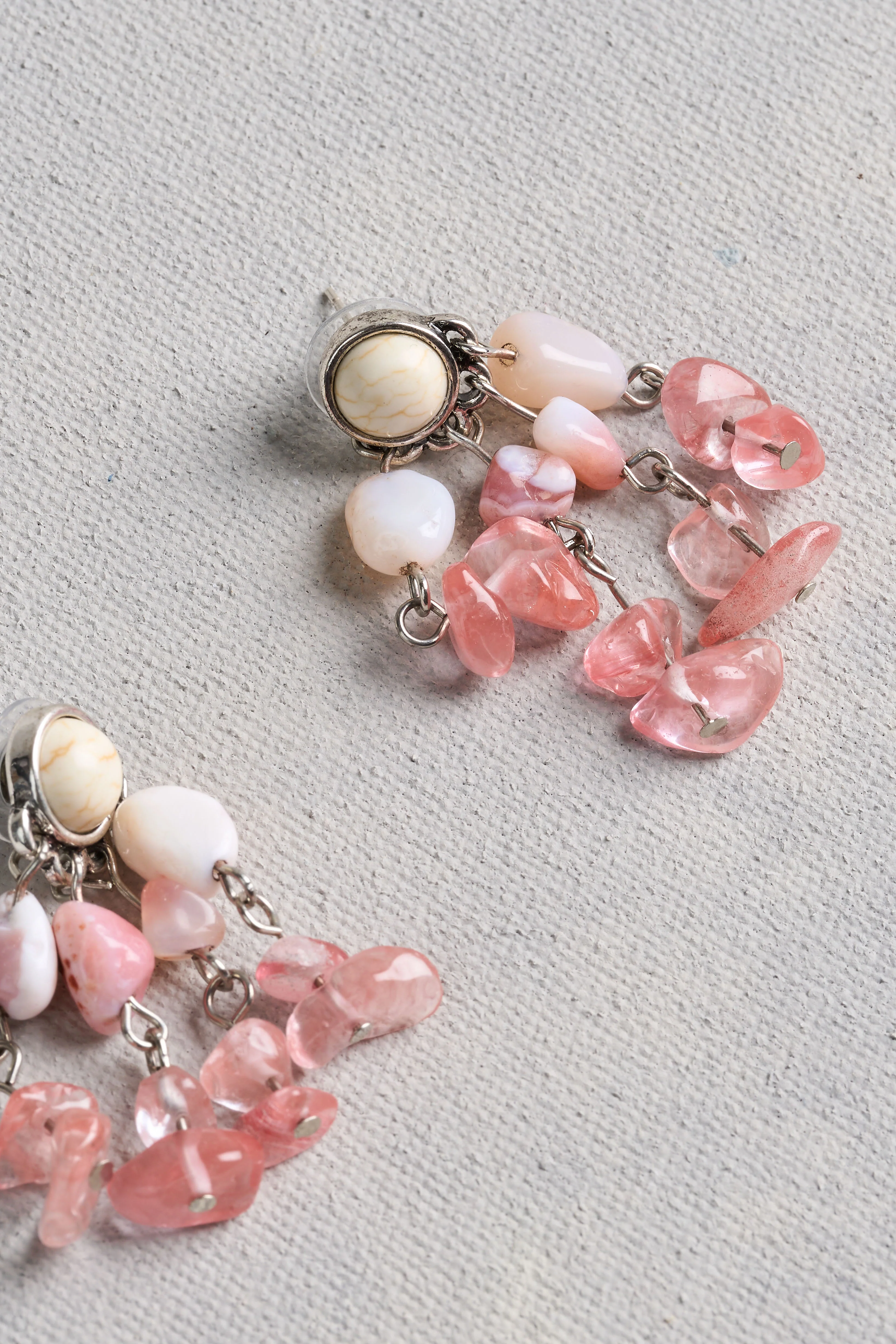 Mixed Bead Earrings - Pink - Image 3