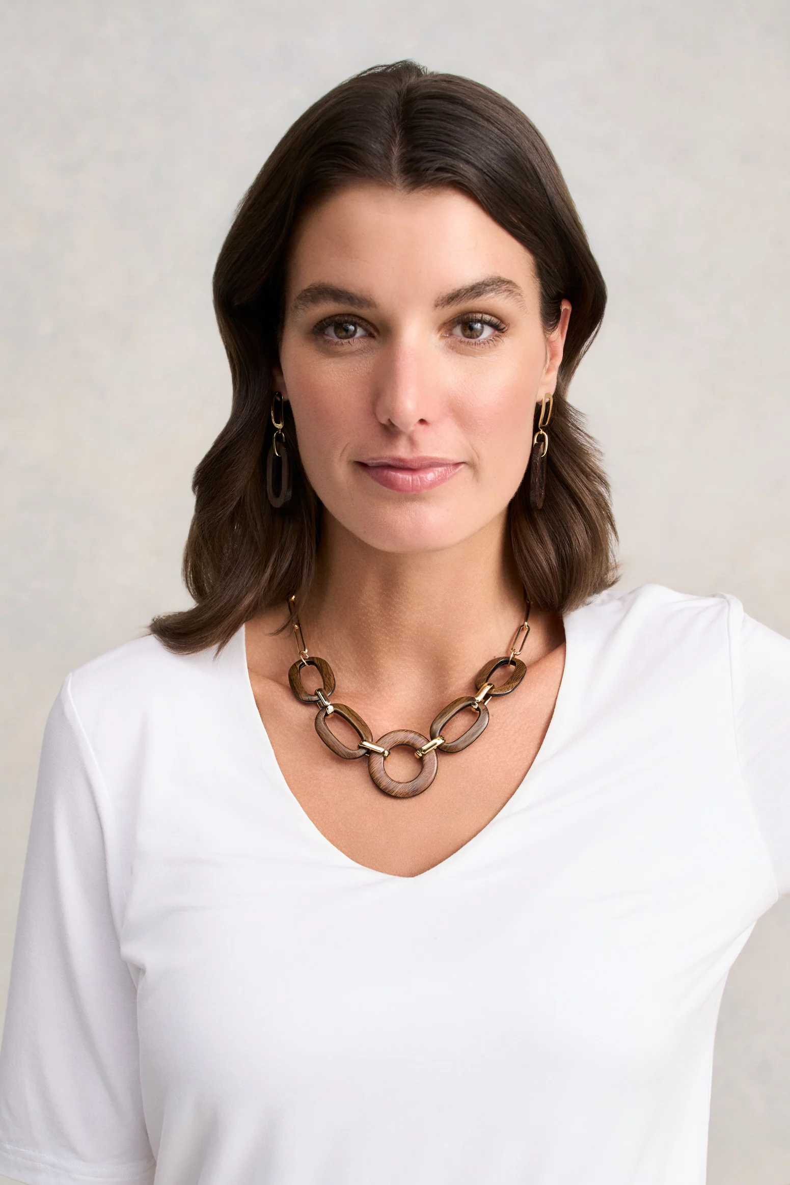 Mixed Link Necklace - Gold - Image 2