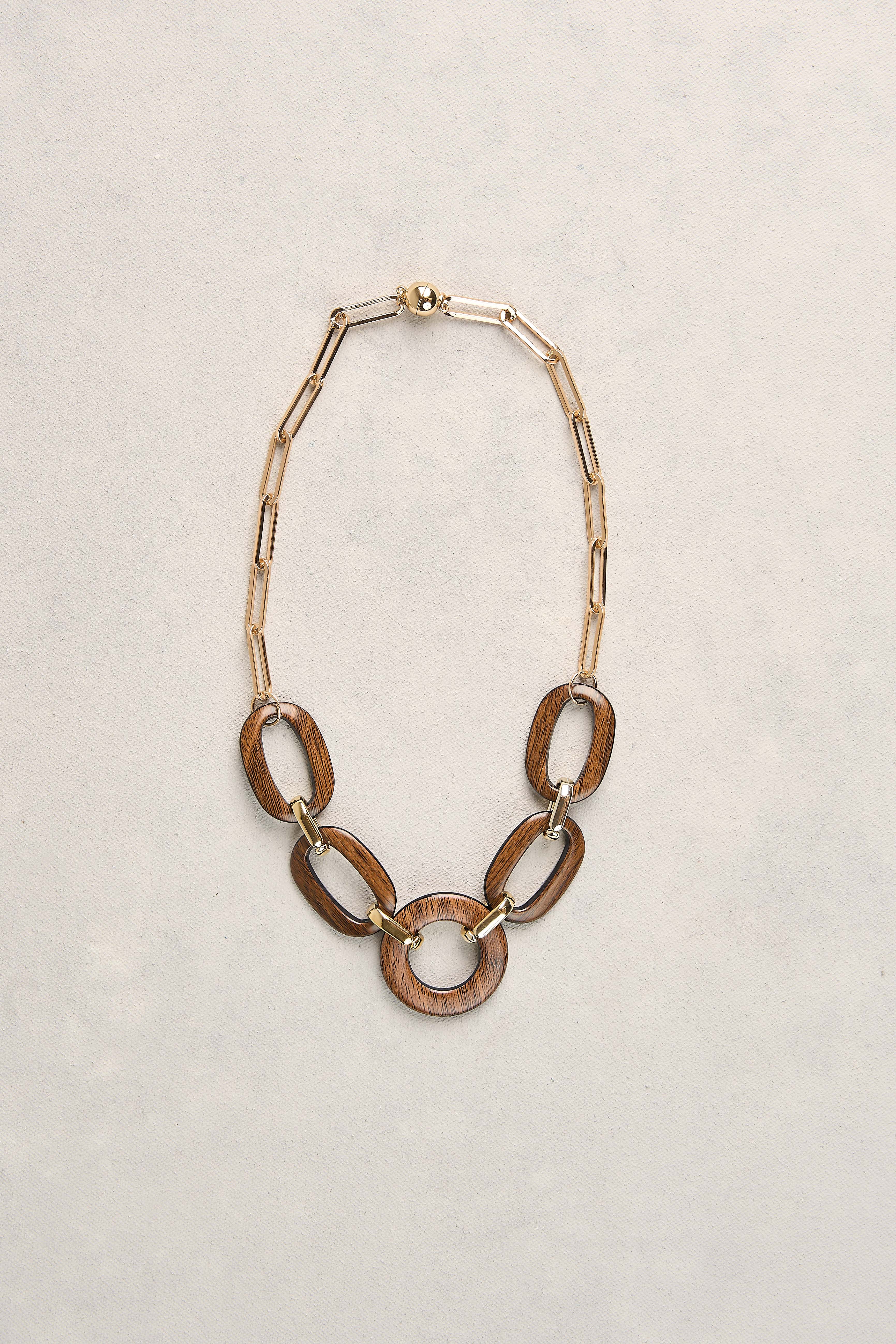 Mixed Link Necklace - Gold - Image 3
