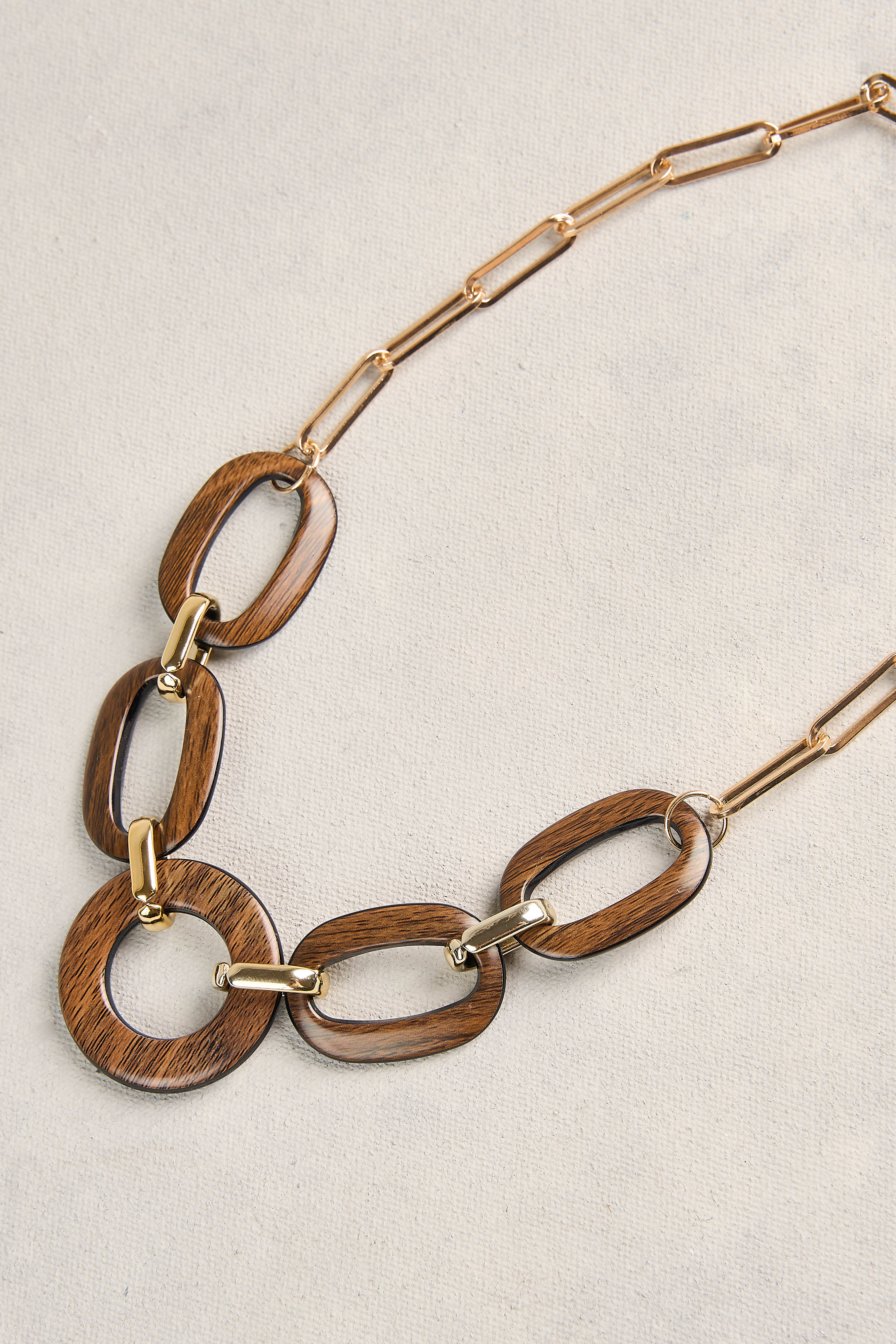 Mixed Link Necklace - Gold - Image 4