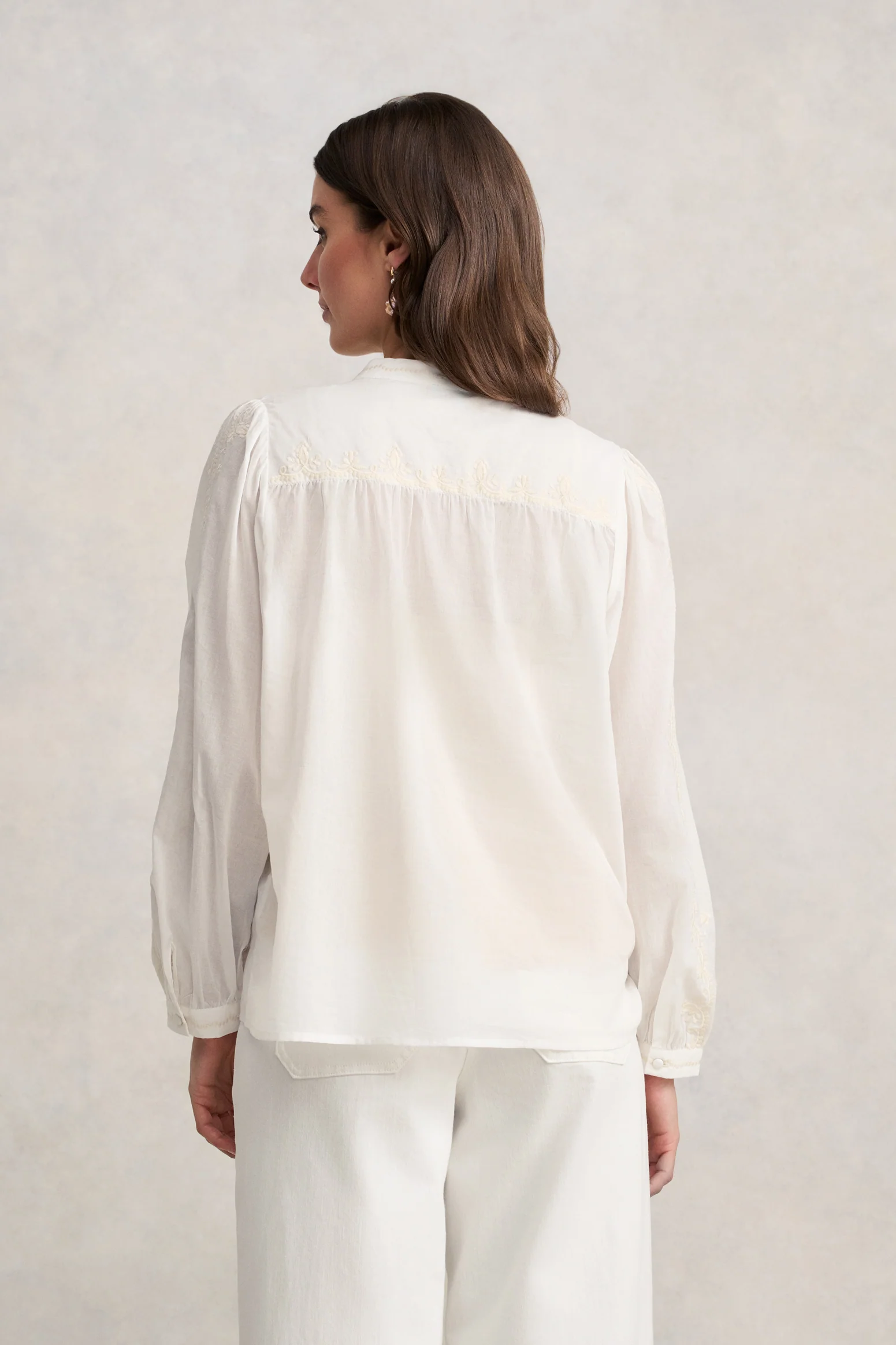 Embroidered Blouse - Cream - Image 5
