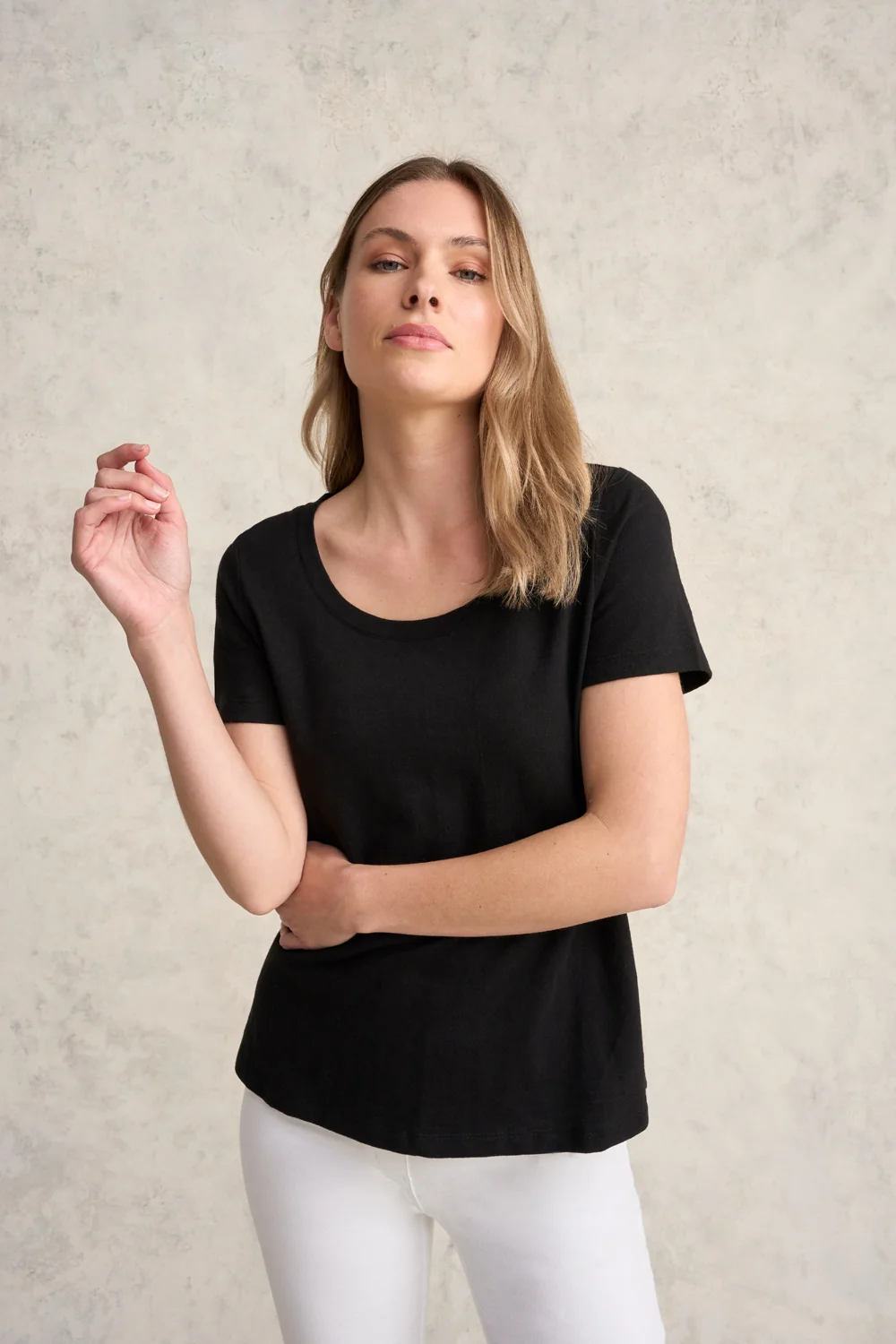 Organic Cotton Slub T-Shirt - Black - Image 6